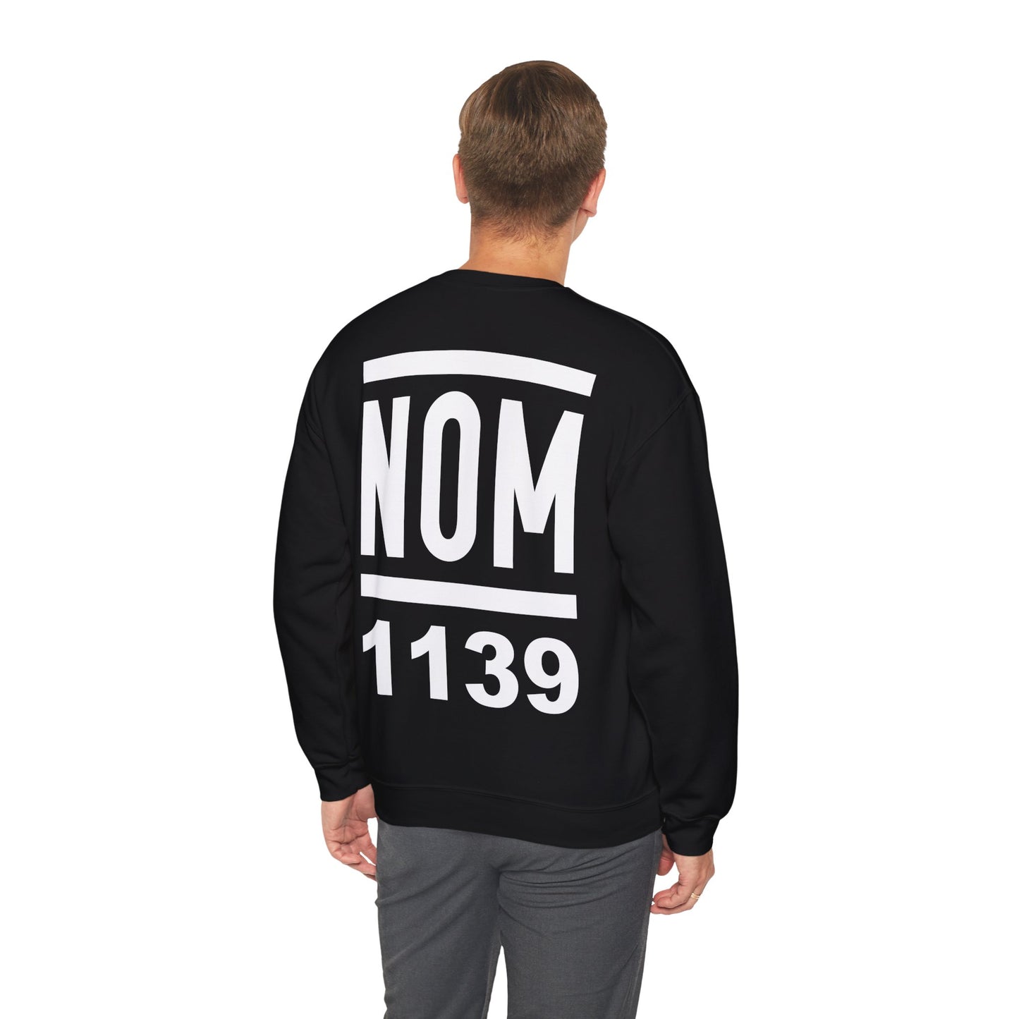 NOM 1139 Gilden 18000 Crewneck Sweatshirt with Front and Back Logo