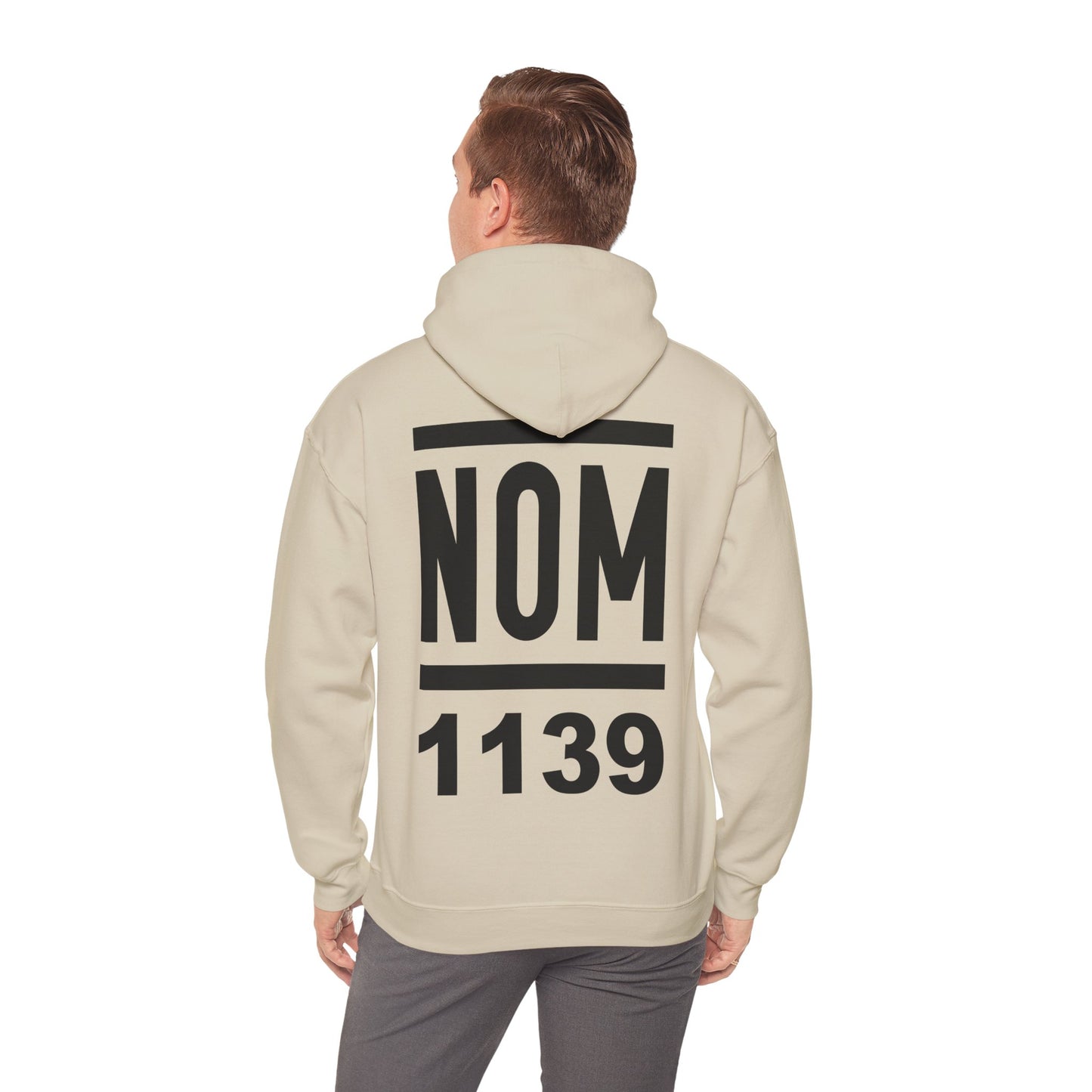 NOM 1139 Gilden 18500 Hoodie with Front and Back Logo