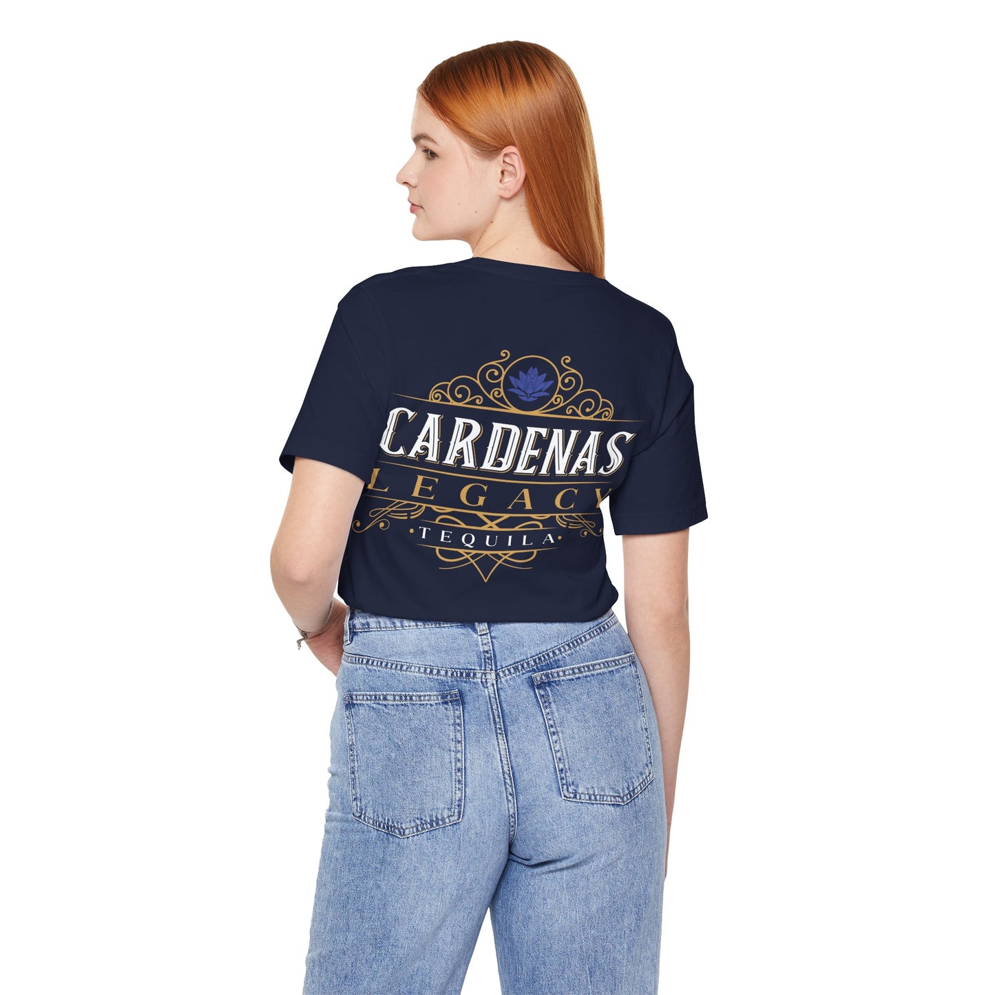 Cardenas Legacy Tequila Short Sleeve Bella+Canvas 3001 T-Shirt with Front and Back Logo