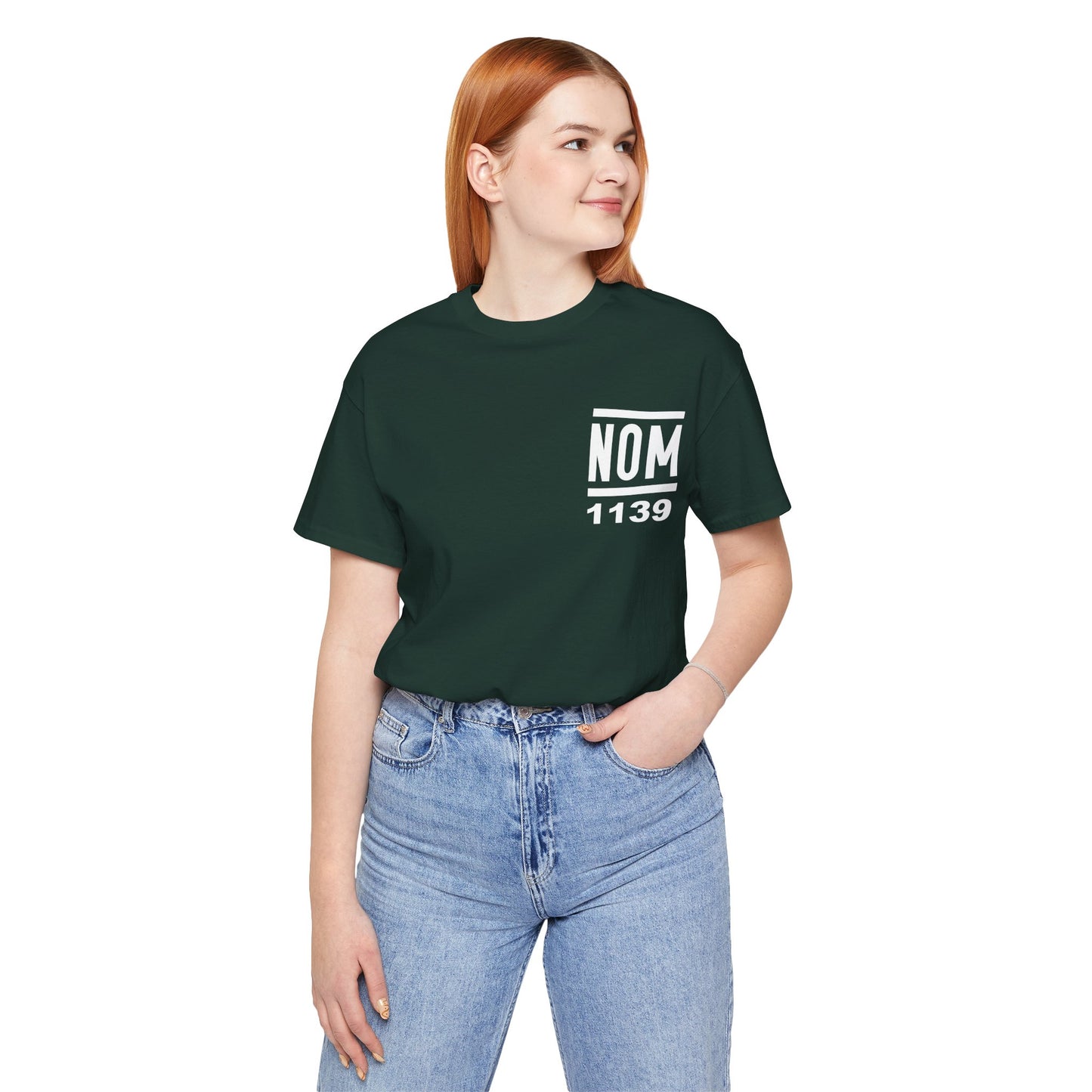 NOM 1139 Short Sleeve Bella+Canvas 3001 T-Shirt with Front and Back Logo