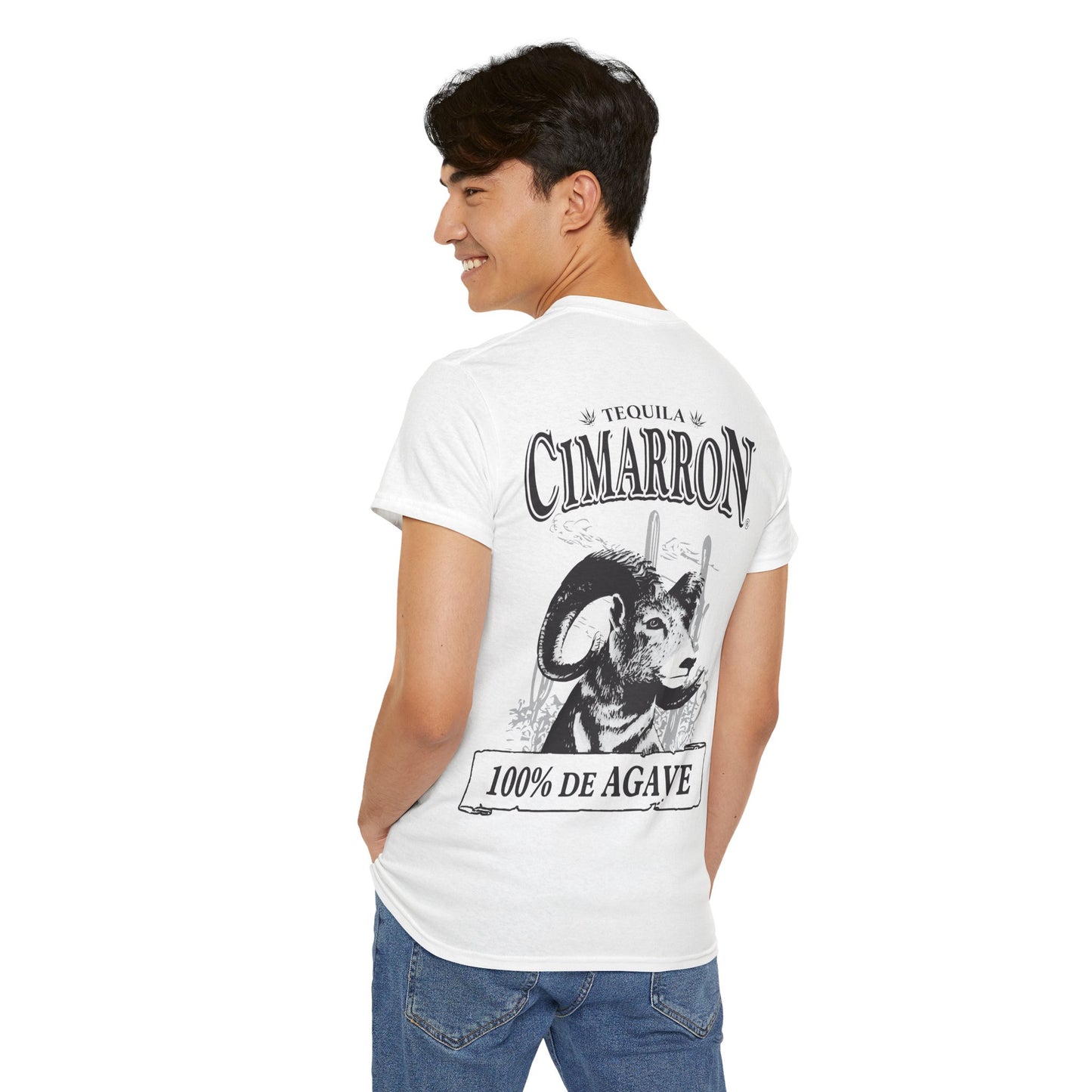 Cimarron Tequila Short Sleeve Gildan 5000 T-Shirt with Front and Back Logo