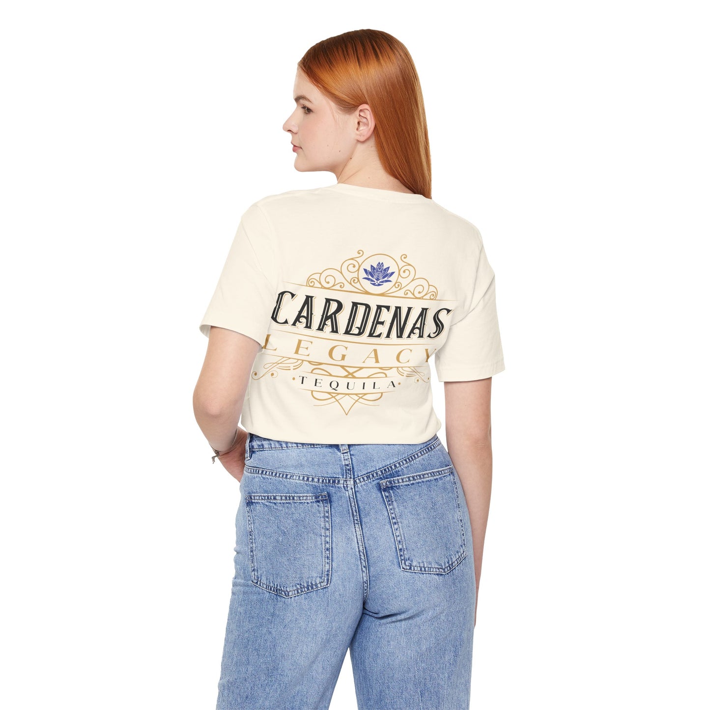 Cardenas Legacy Tequila Short Sleeve Bella+Canvas 3001 T-Shirt with Front and Back Logo