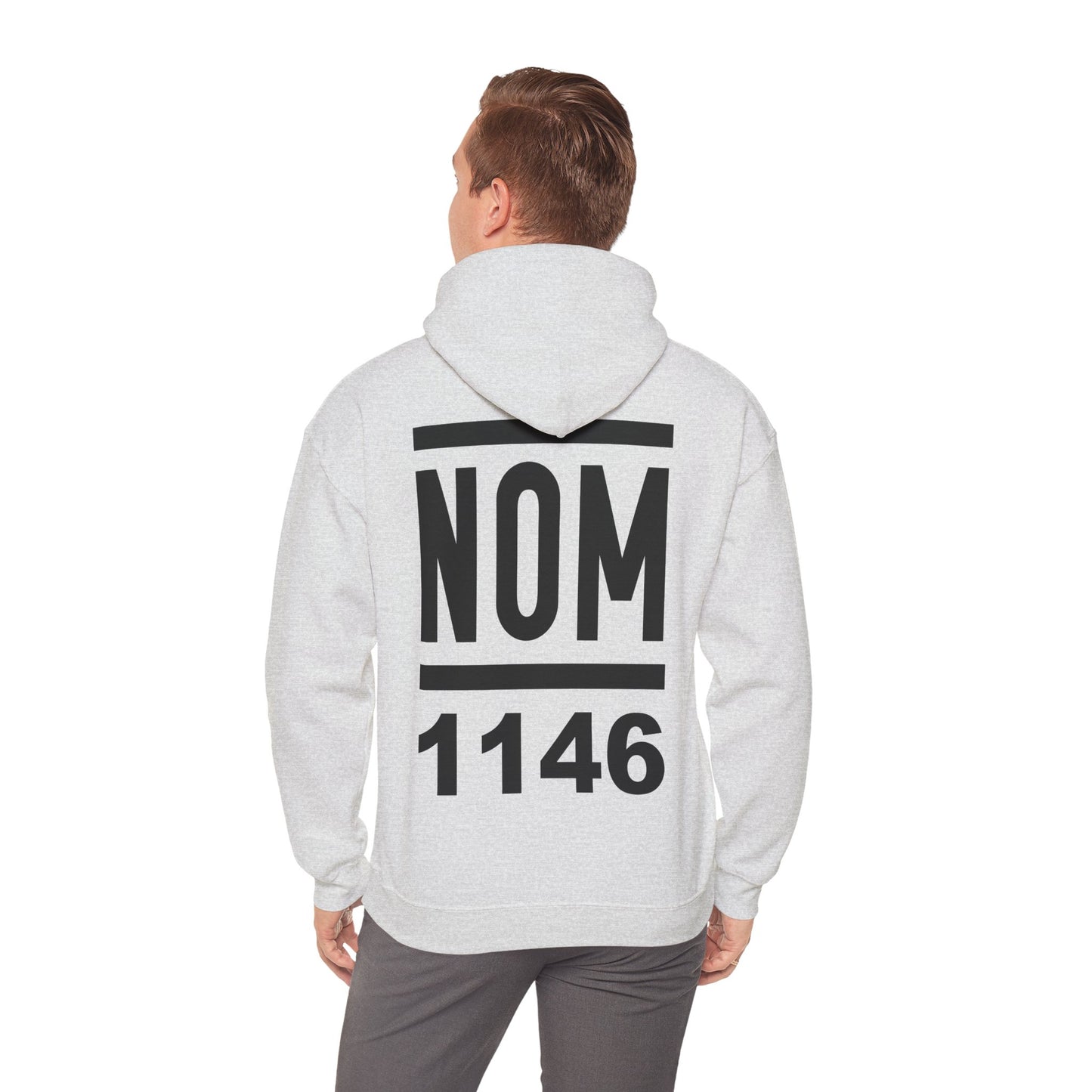 NOM 1146 Gilden 18500 Hoodie with Front and Back Logo