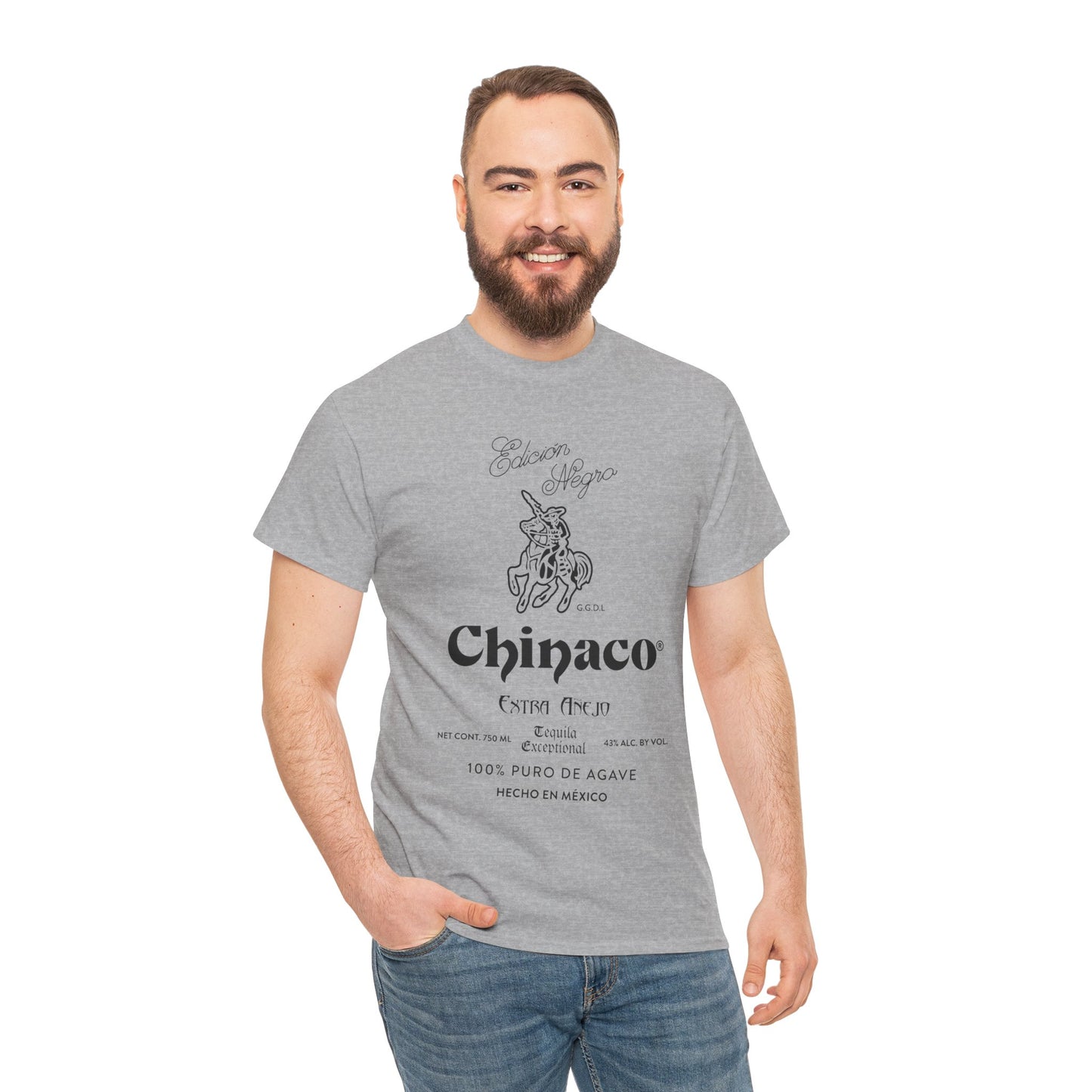 Chinaco Tequila Retro Short Sleeve Gildan 5000 T-Shirt with Front Logo