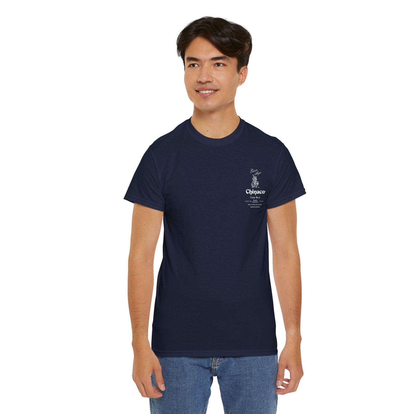 Chinaco Tequila Retro Short Sleeve Gildan 5000 T-Shirt with Front and Back Logo