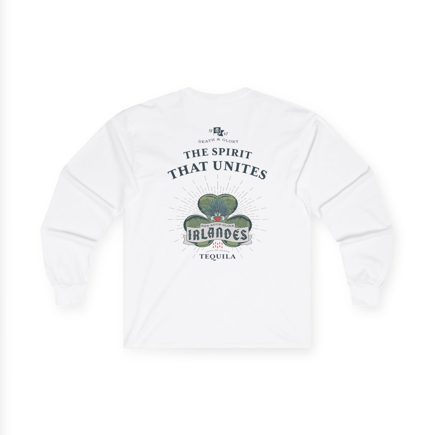 Irlande's Tequila Long Sleeve Gildan 2400 T-Shirt with Front and Back Logo