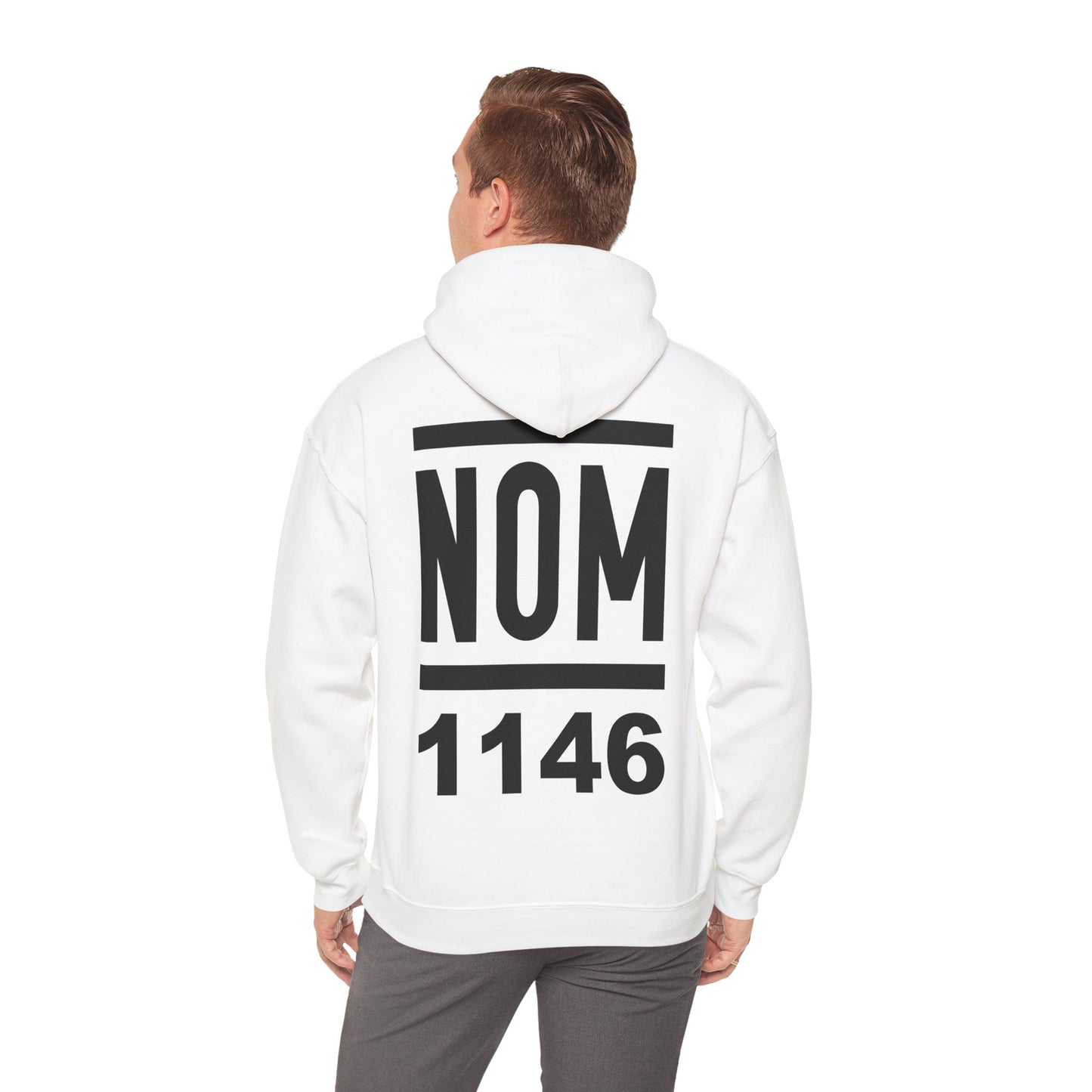 NOM 1146 Gilden 18500 Hoodie with Front and Back Logo