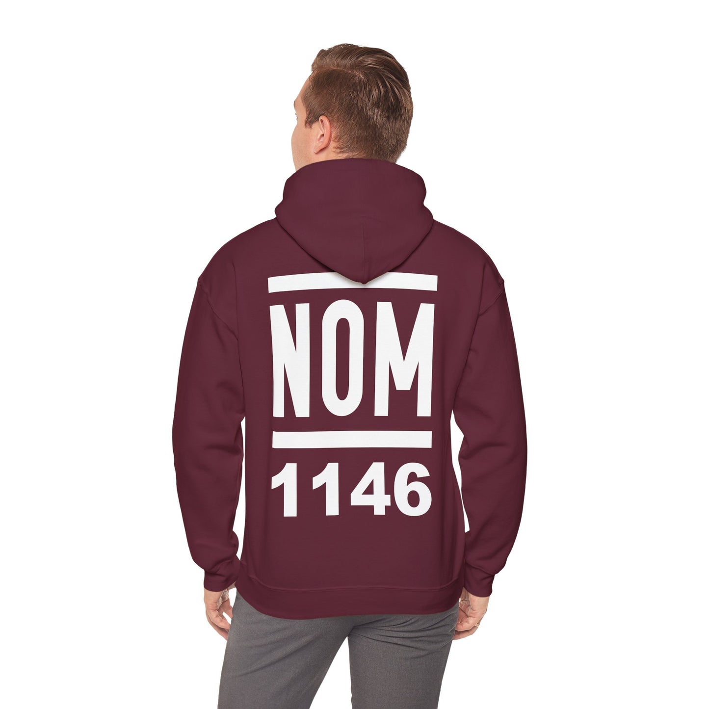 NOM 1146 Gilden 18500 Hoodie with Front and Back Logo