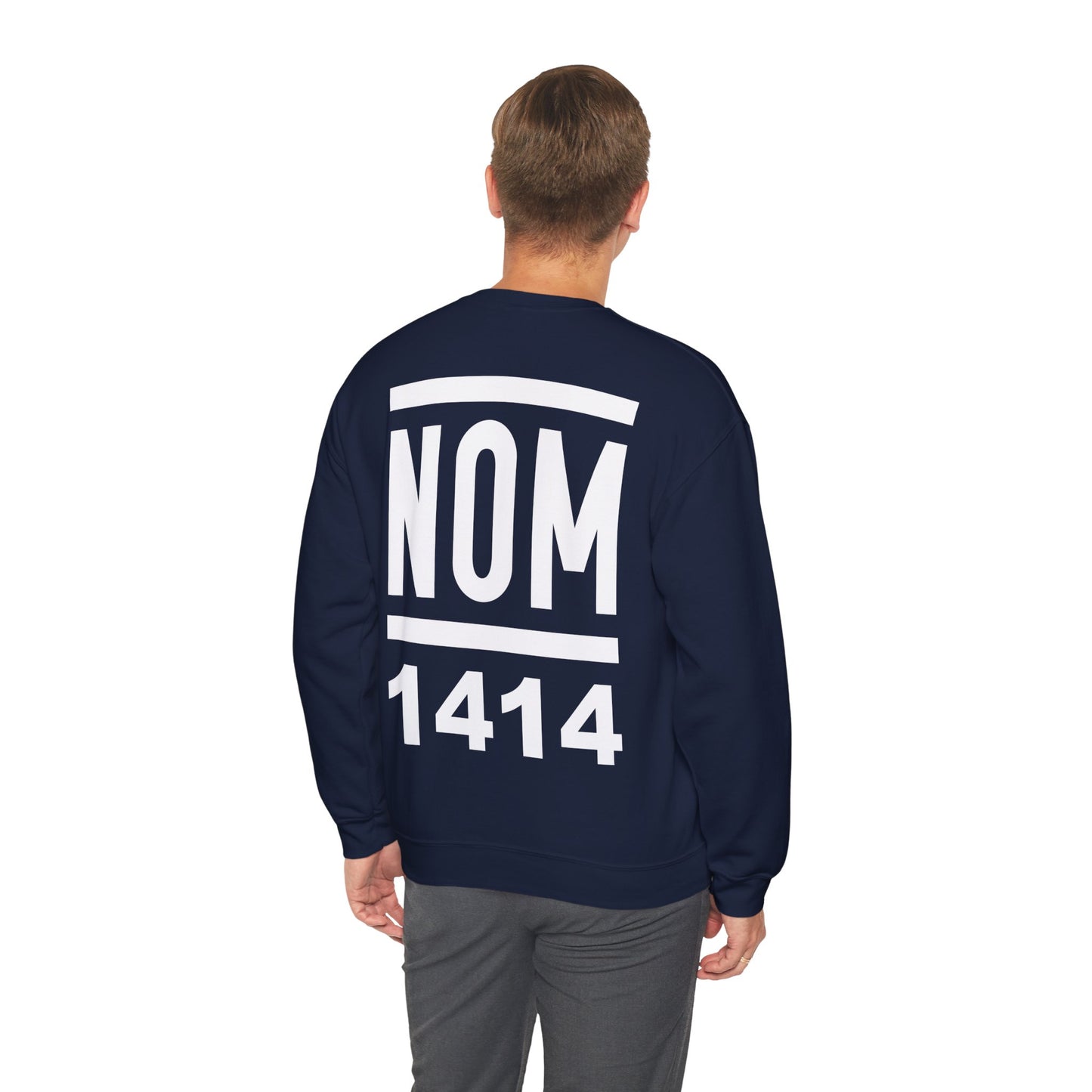 NOM 1414 Gilden 18000 Crewneck Sweatshirt with Front and Back Logo