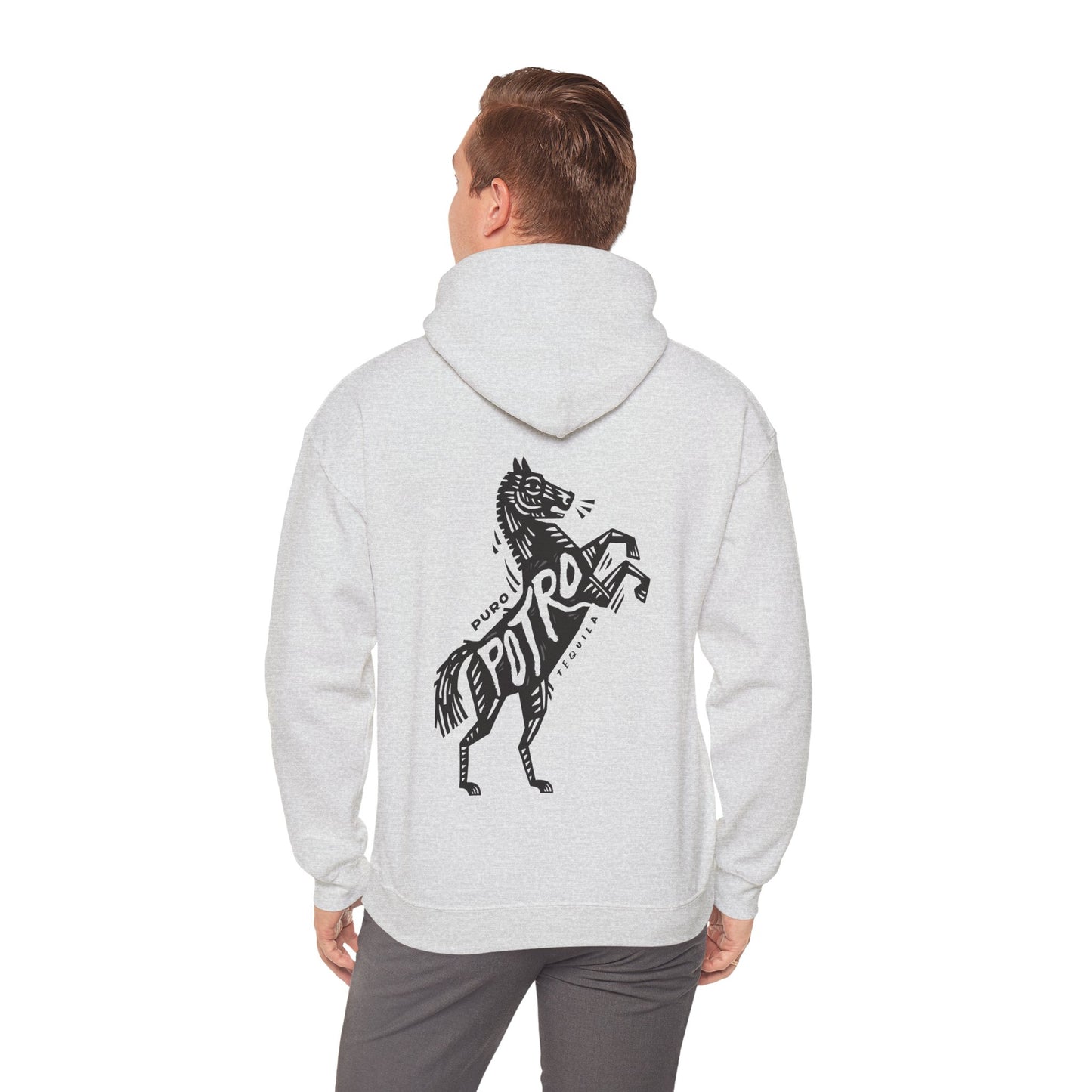 Puro Potro Tequila Gilden 18500 Hoodie with Front and Back Logo