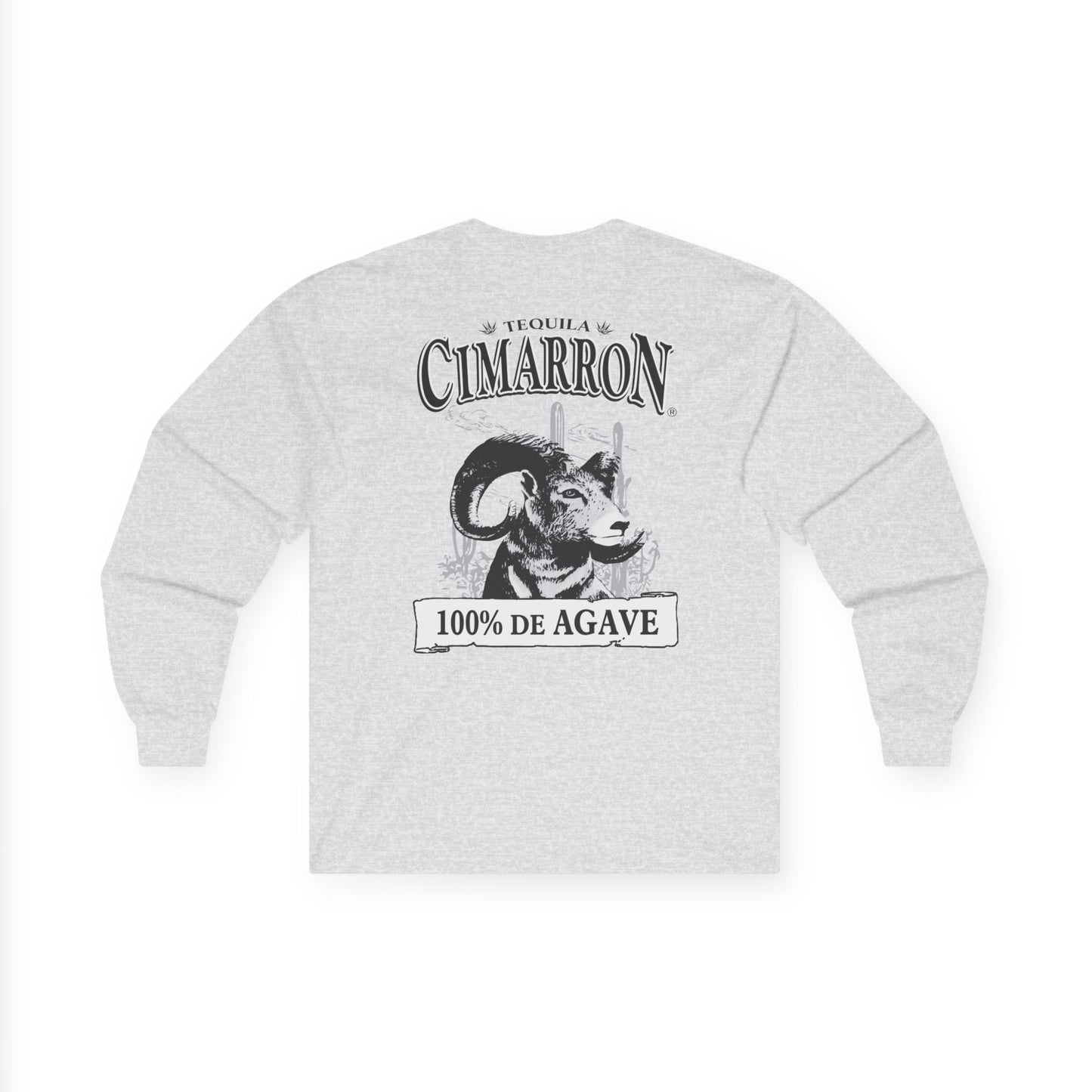 Cimarron Tequila Long Sleeve Gildan 2400 T-Shirt with Front and Back Logo