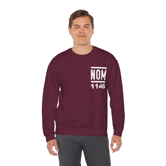 NOM 1146 Gilden 18000 Crewneck Sweatshirt with Front and Back Logo