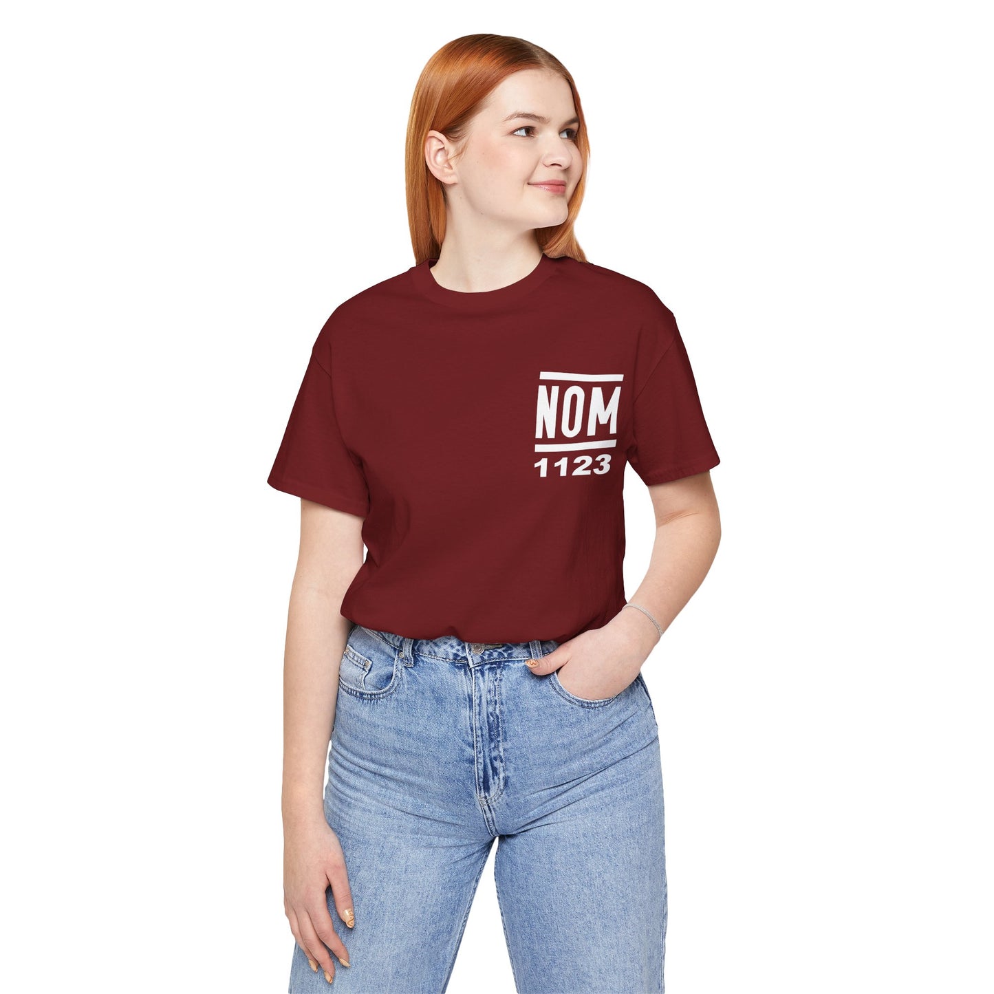 NOM 1123 Short Sleeve Bella+Canvas 3001 T-Shirt with Front and Back Logo