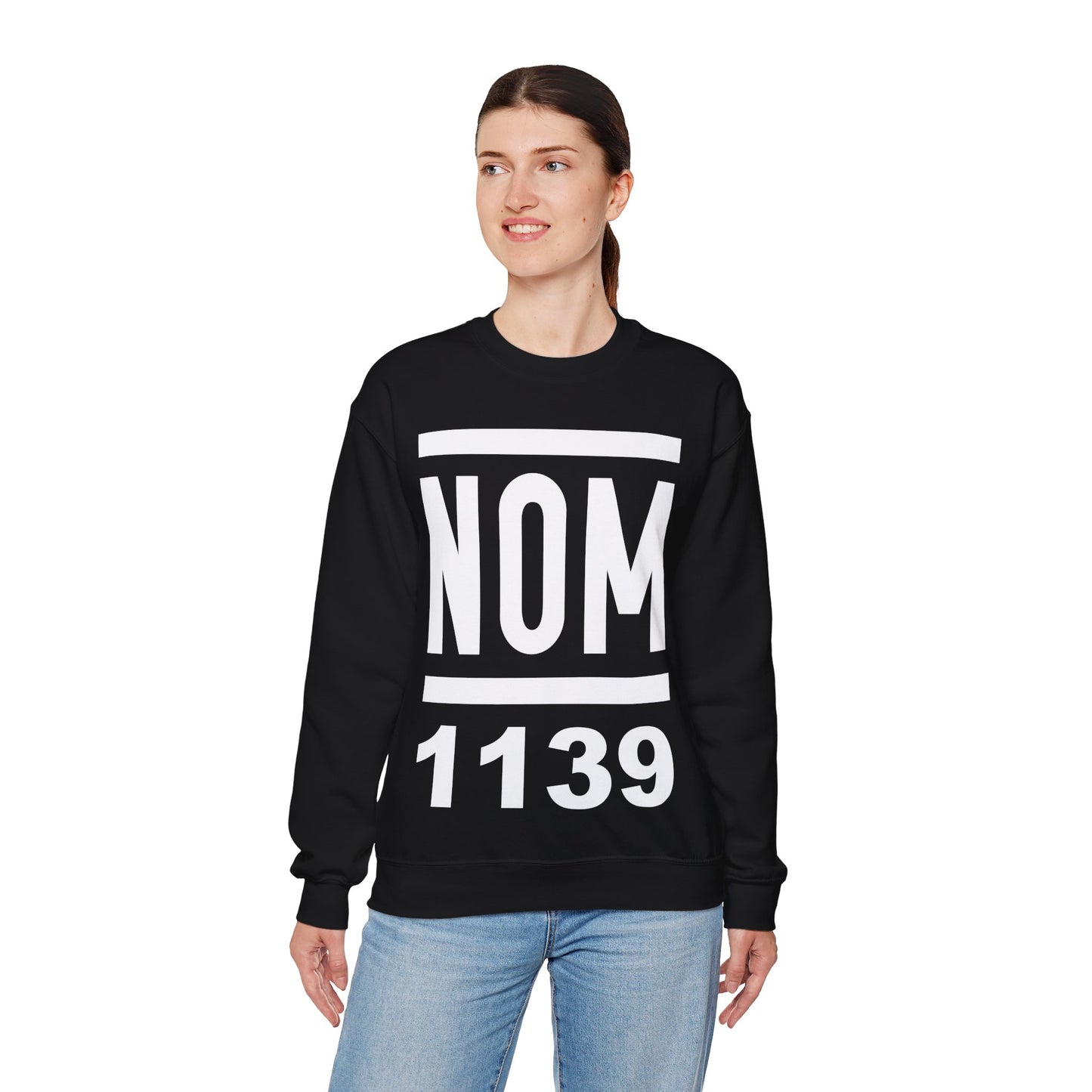 NOM 1139 Gilden 18000 Crewneck Sweatshirt with Front Logo