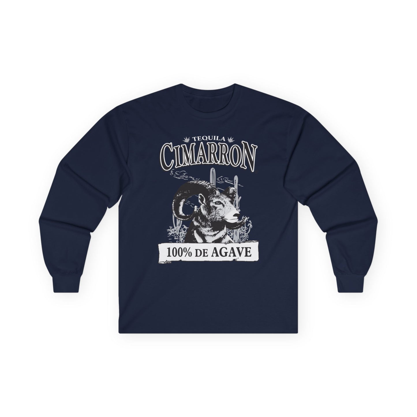 Cimarron Tequila Long Sleeve Gildan 2400 T-Shirt with Front Logo