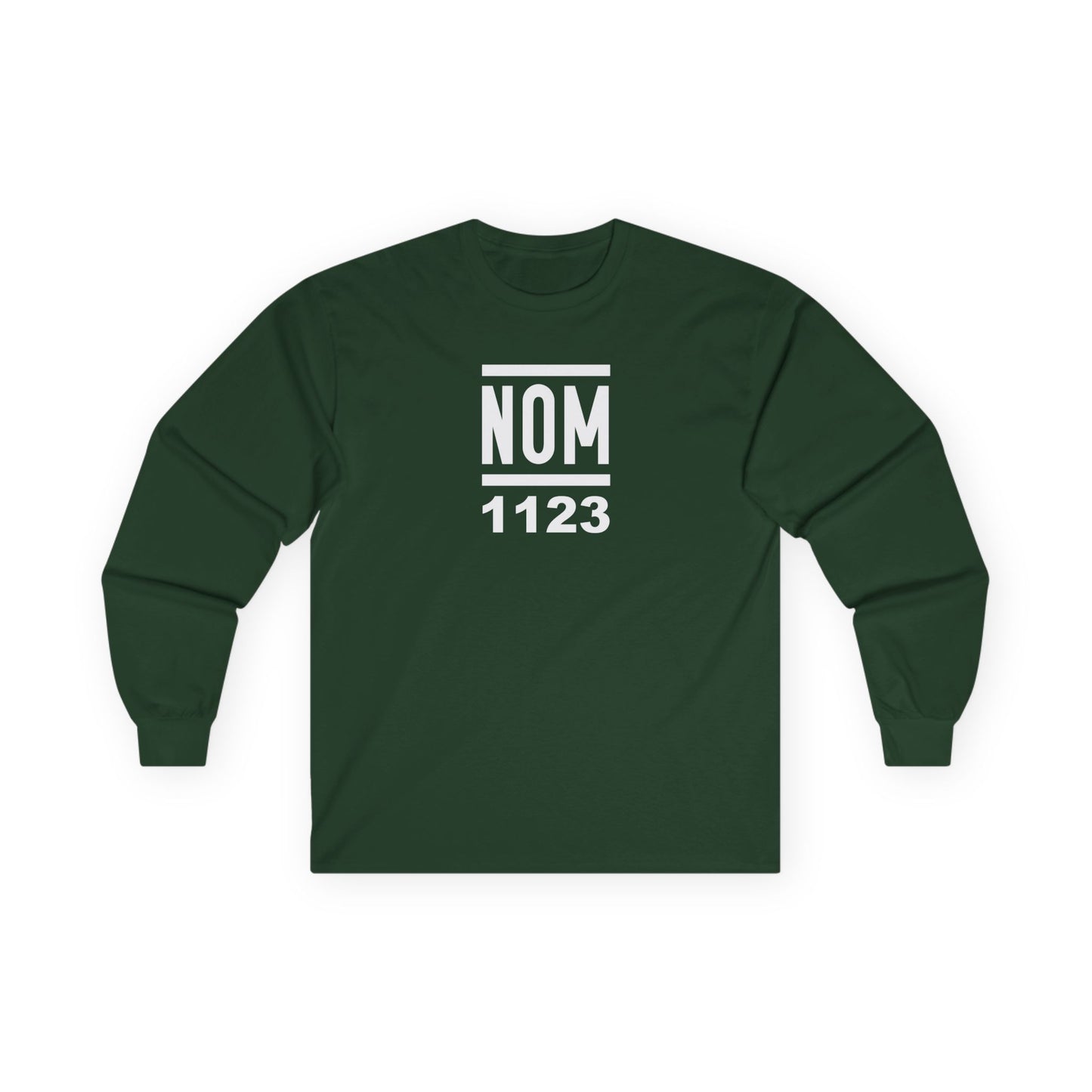 NOM 1123 Long Sleeve Gildan 2400 T-Shirt with Front Centered Logo