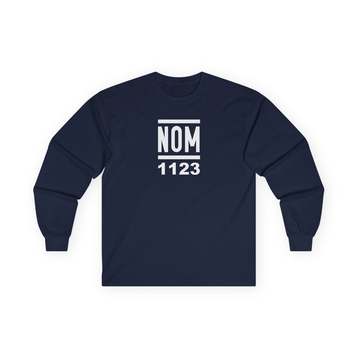 NOM 1123 Long Sleeve Gildan 2400 T-Shirt with Front Centered Logo