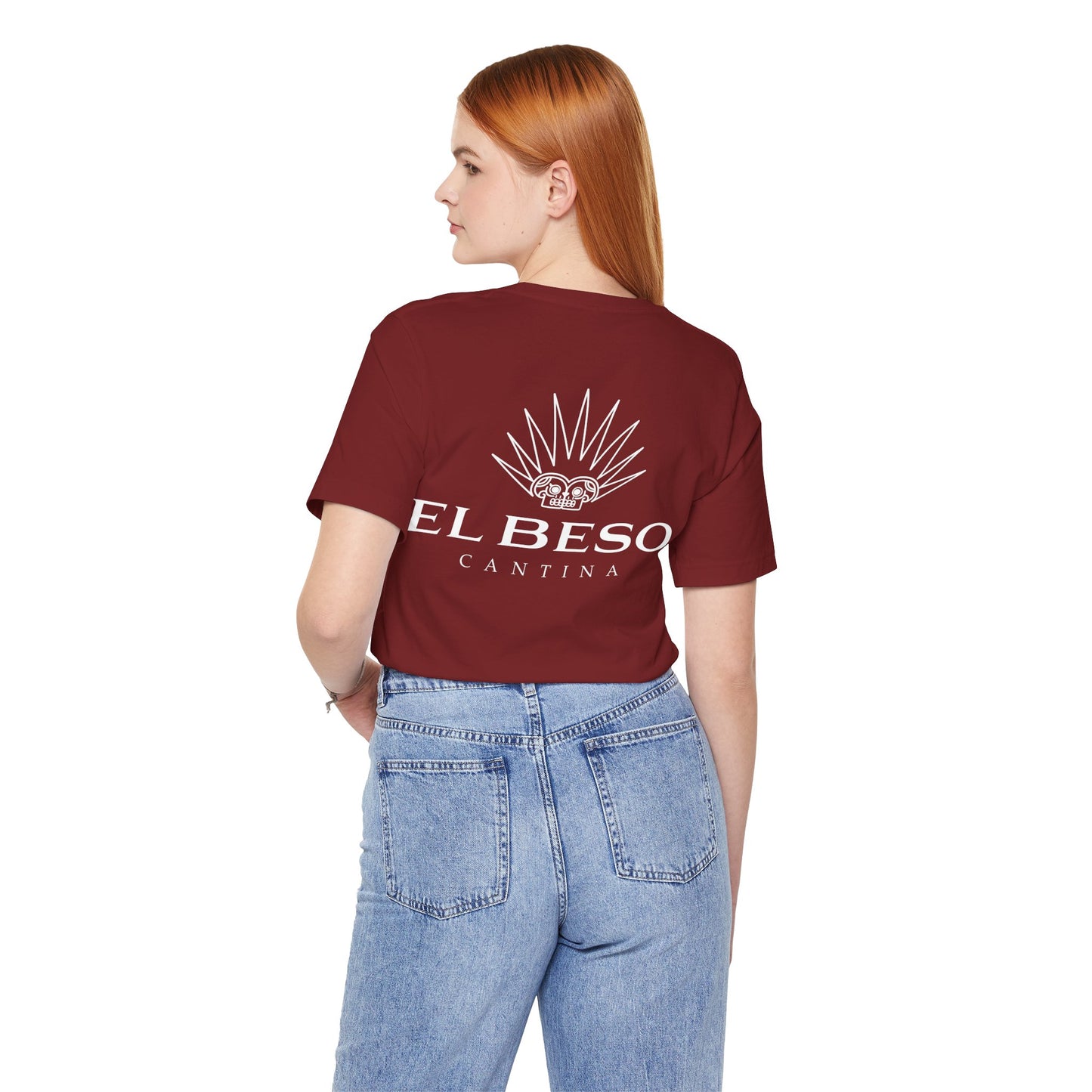 El Beso Cantina Short Sleeve Bella+Canvas 3001 T-Shirt with Front and Back Logo