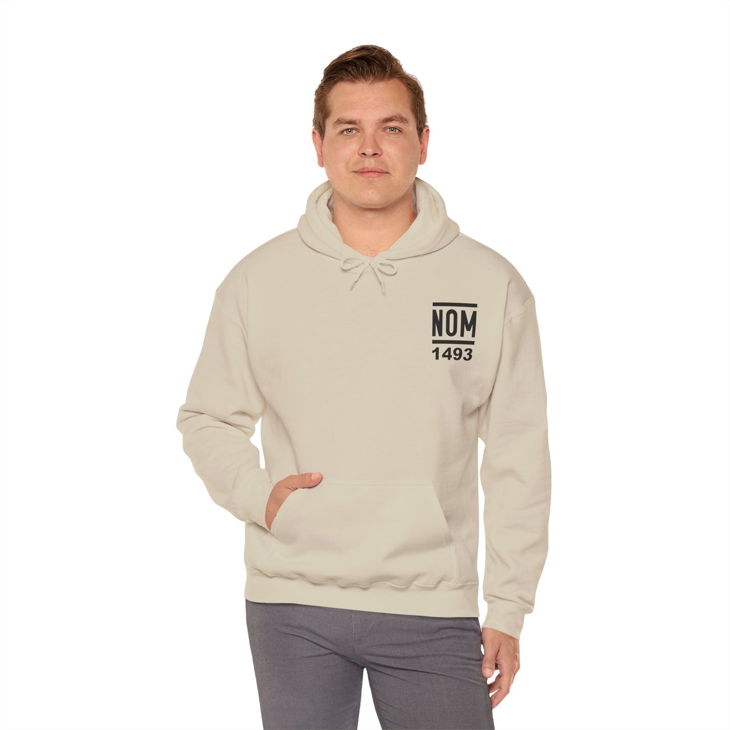 NOM 1493 Gilden 18500 Hoodie with Front and Back Logo