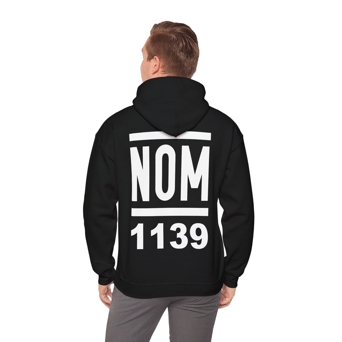 NOM 1139 Gilden 18500 Hoodie with Front and Back Logo