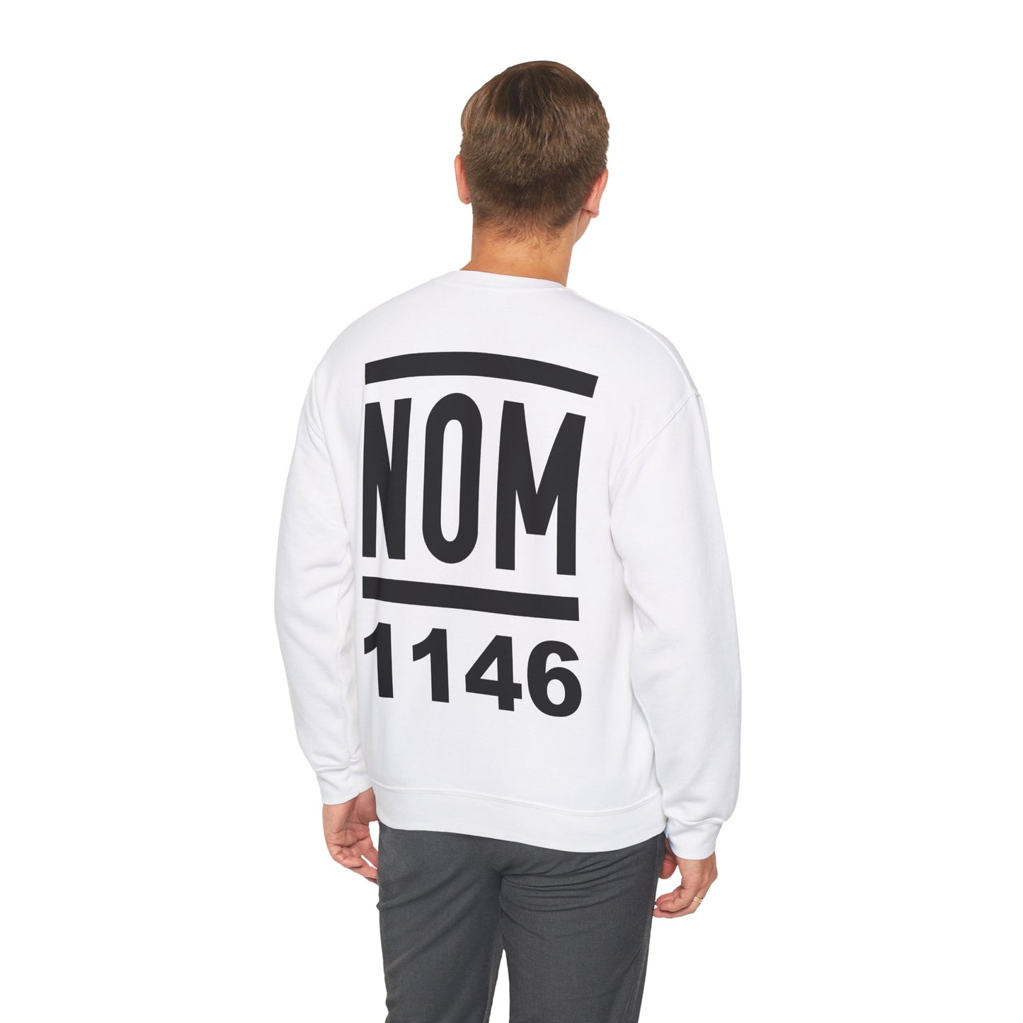 NOM 1146 Gilden 18000 Crewneck Sweatshirt with Front and Back Logo