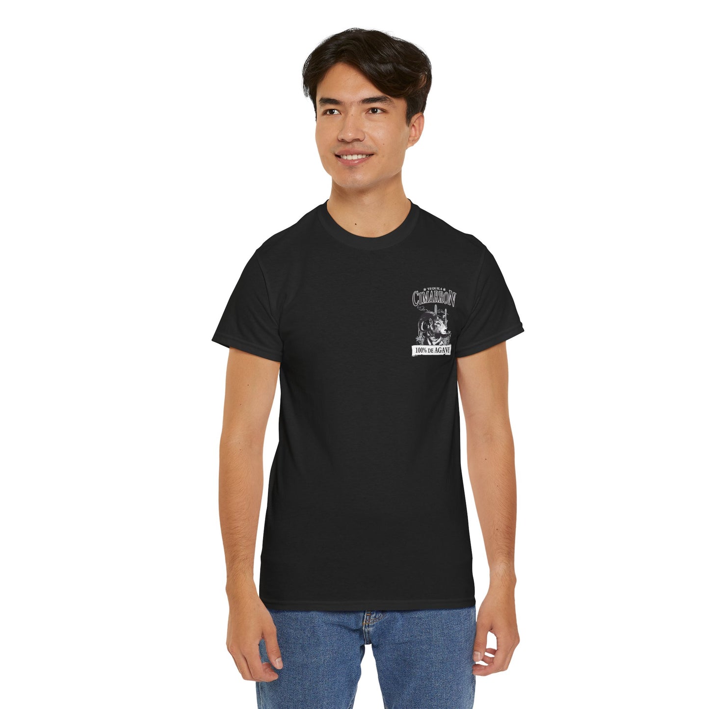 Cimarron Tequila Short Sleeve Gildan 5000 T-Shirt with Front and Back Logo