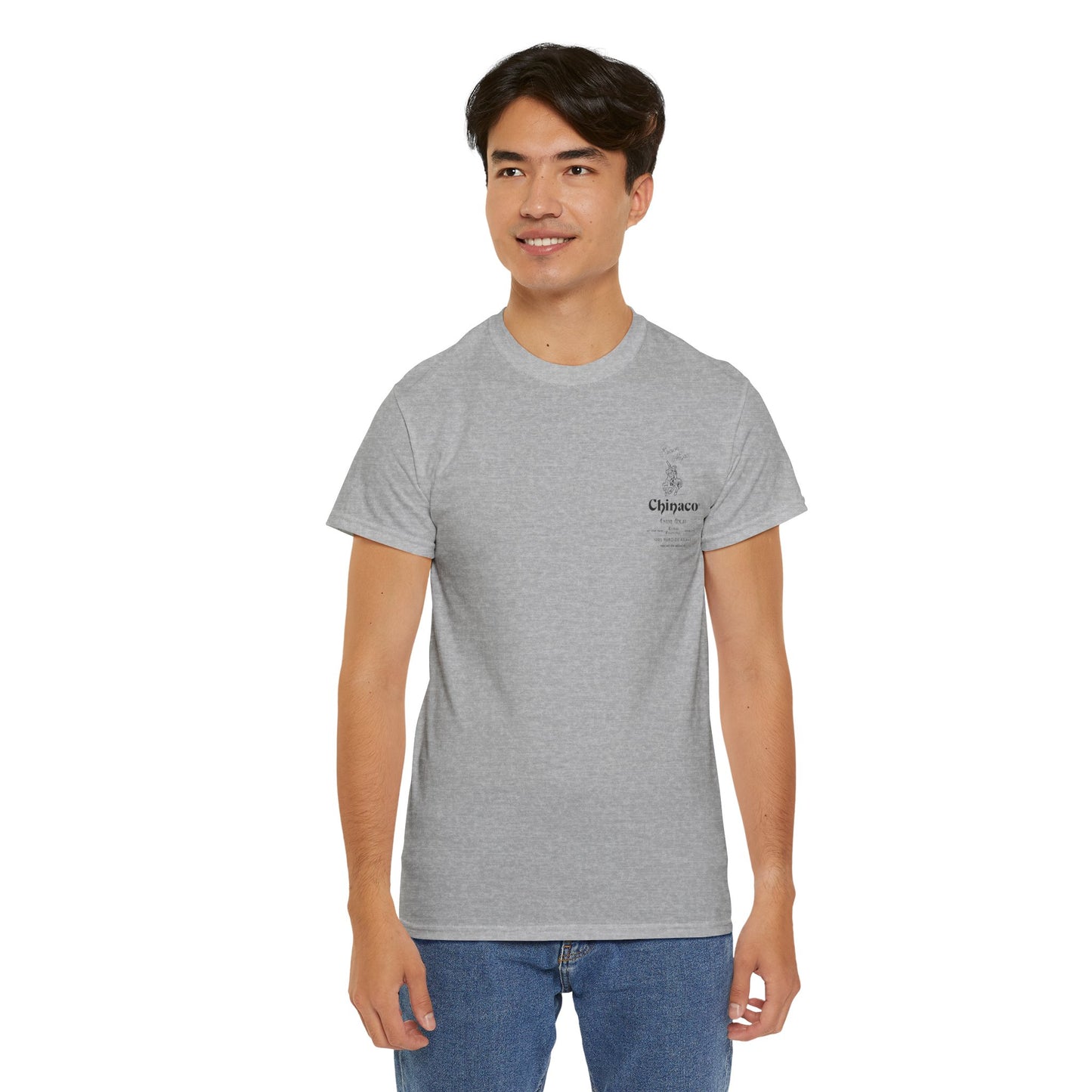 Chinaco Tequila Retro Short Sleeve Gildan 5000 T-Shirt with Front and Back Logo