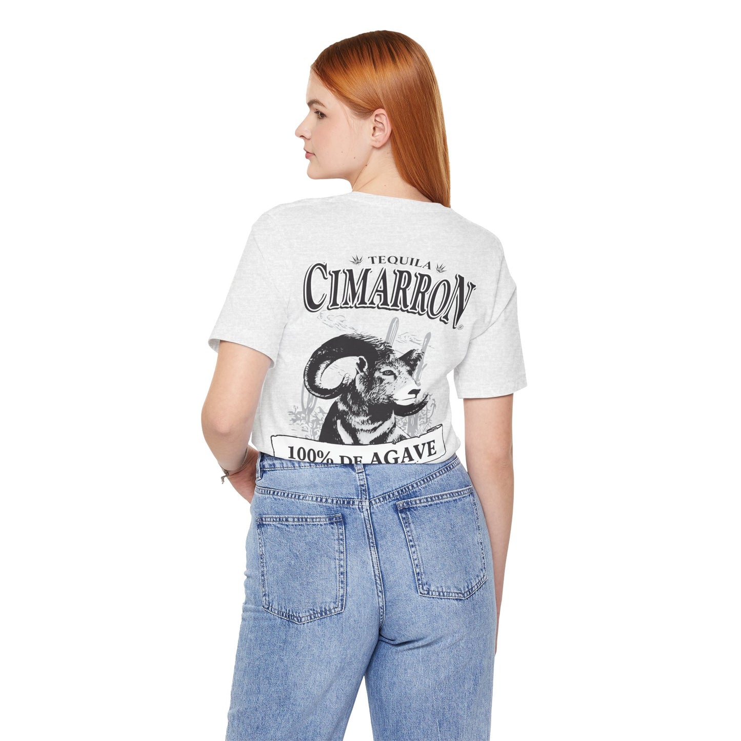 Cimarron Tequila Short Sleeve Bella+Canvas 3001 T-Shirt with Front and Back Logo