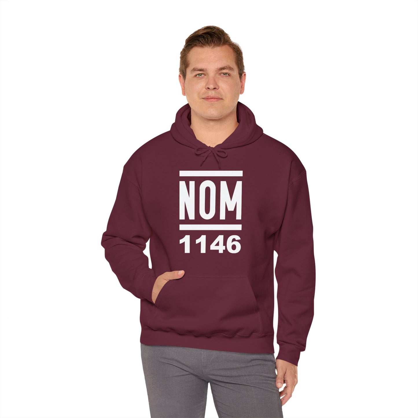 NOM 1146 Gilden 18500 Hoodie with Front Logo