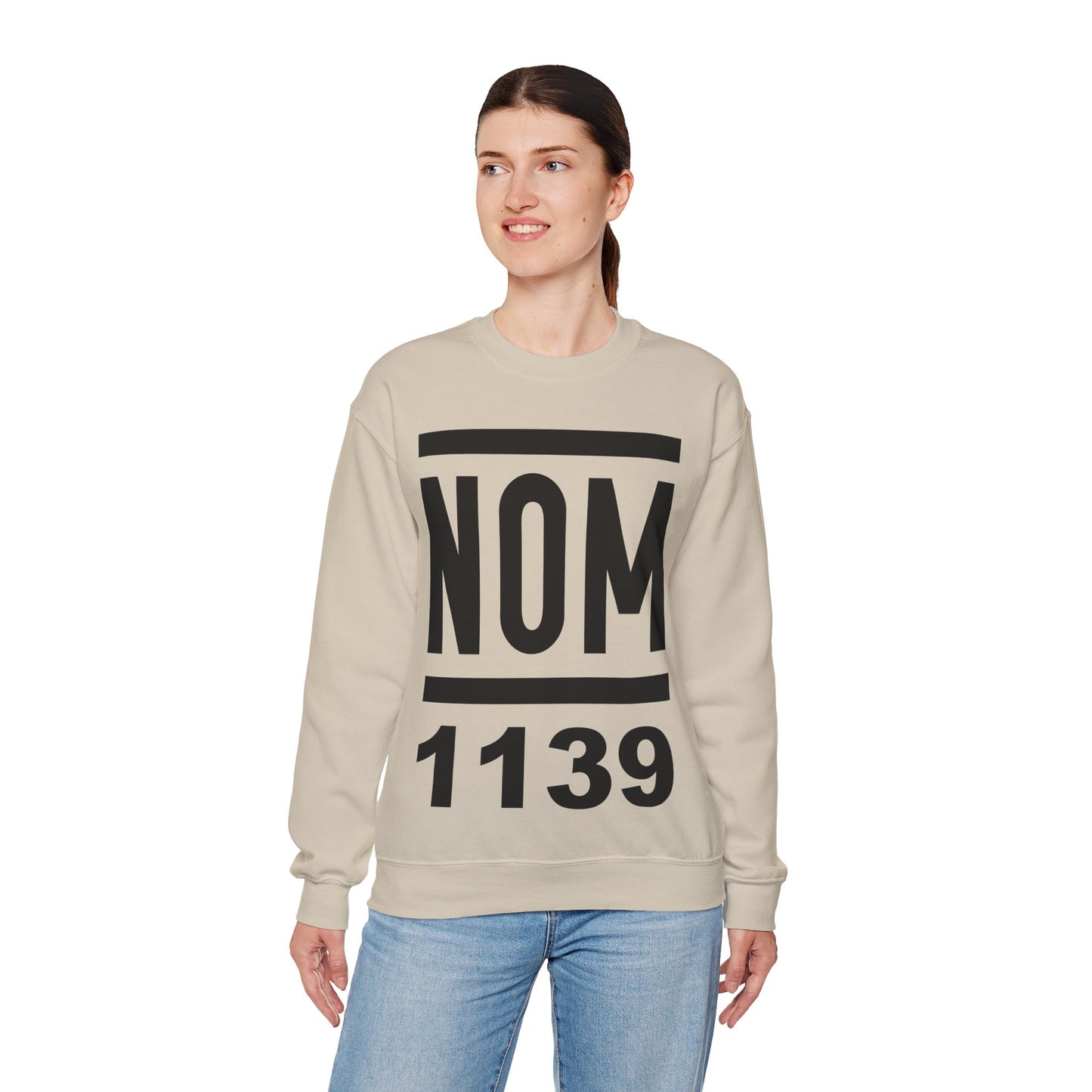 NOM 1139 Gilden 18000 Crewneck Sweatshirt with Front Logo