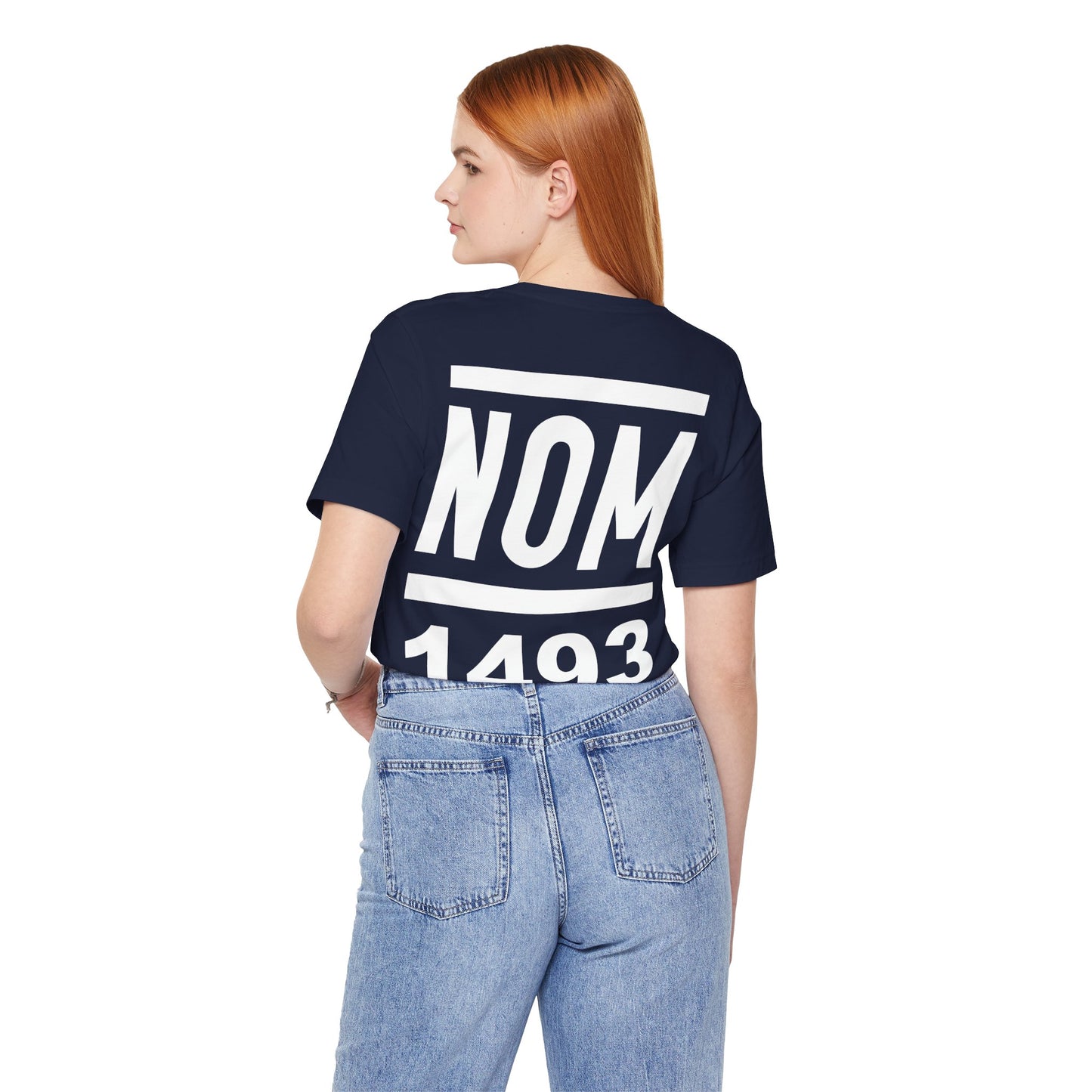 NOM 1493 Short Sleeve Bella+Canvas 3001 T-Shirt with Front and Back Logo