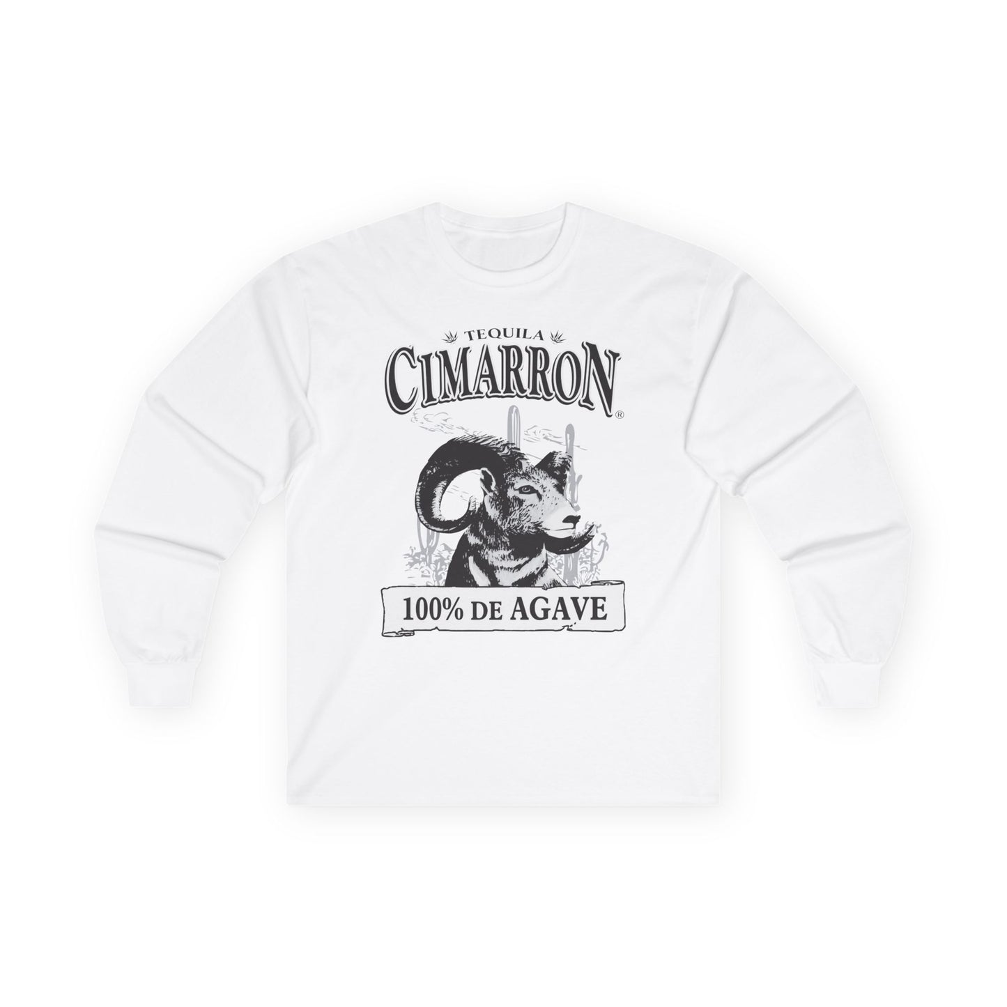 Cimarron Tequila Long Sleeve Gildan 2400 T-Shirt with Front Logo