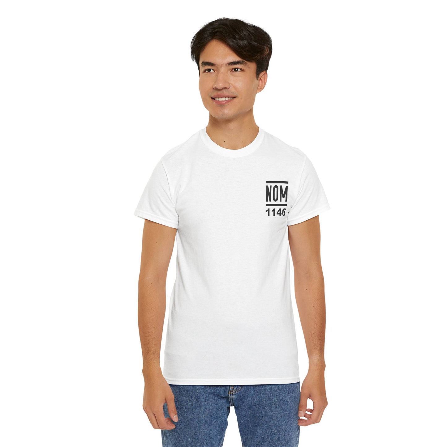 NOM 1146 Short Sleeve Gildan 5000 T-Shirt with Front and Back Logo