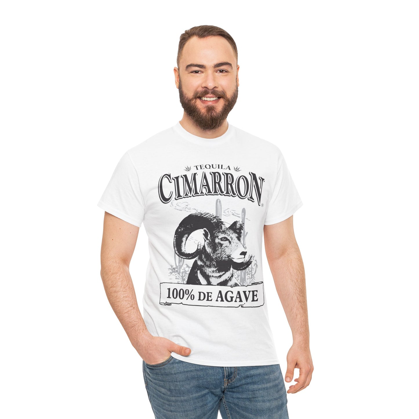 Cimarron Tequila Short Sleeve Gildan 5000 T-Shirt with Front Logo