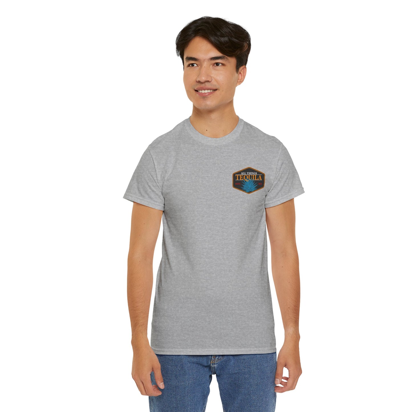 All Things Tequila Short Sleeve Gildan 5000 T-Shirt with Front and Back Logo