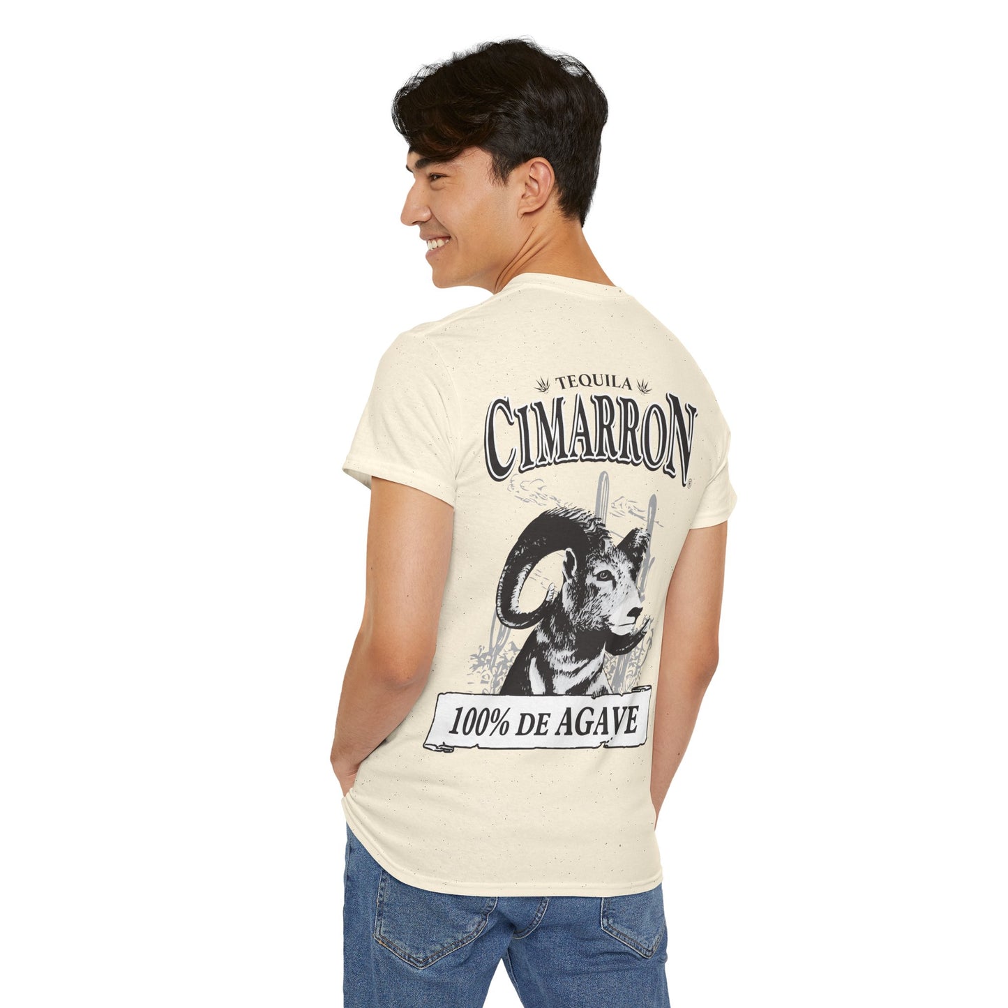 Cimarron Tequila Short Sleeve Gildan 5000 T-Shirt with Front and Back Logo