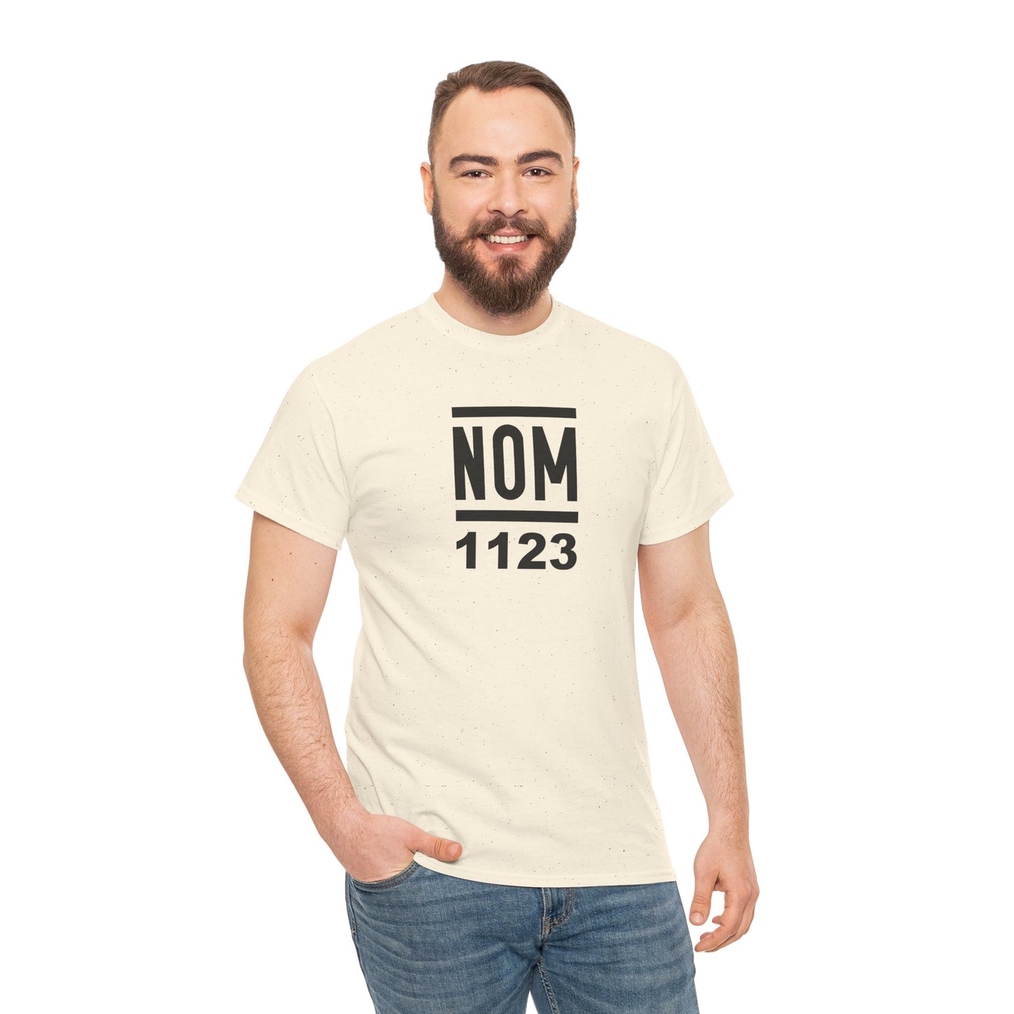 NOM 1123 Short Sleeve Gildan 5000 T-Shirt with Front Centered Logo