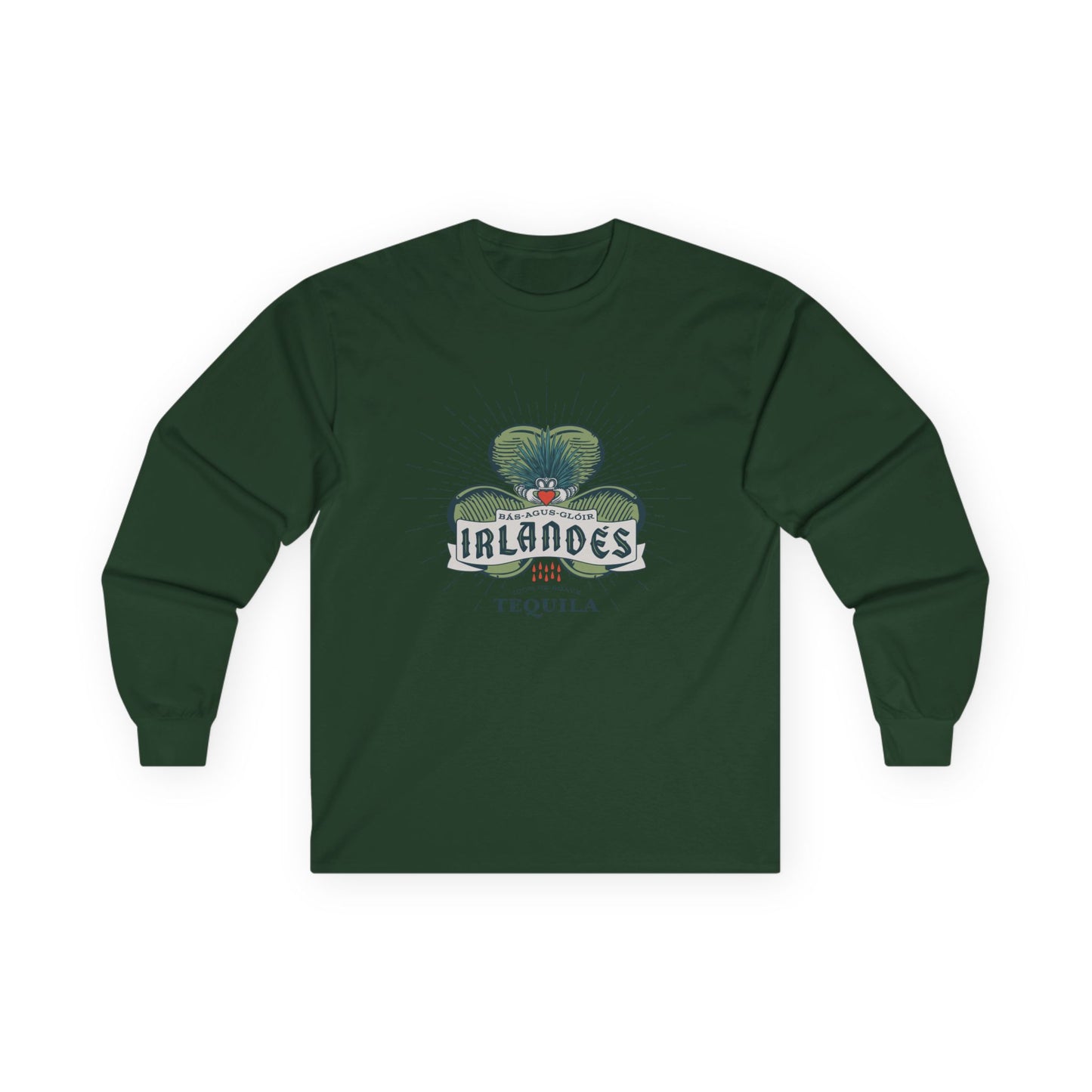 Irlande's Tequila Long Sleeve Gildan 2400 T-Shirt with Front Logo