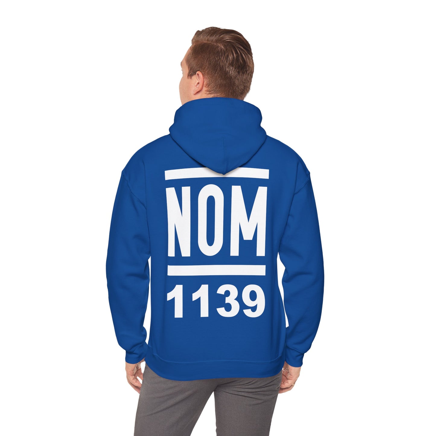 NOM 1139 Gilden 18500 Hoodie with Front and Back Logo