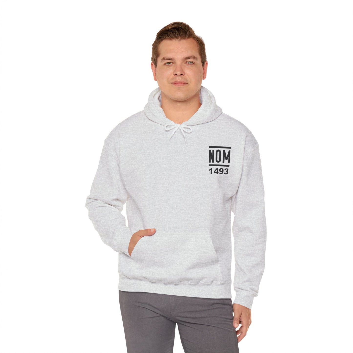 NOM 1493 Gilden 18500 Hoodie with Front and Back Logo