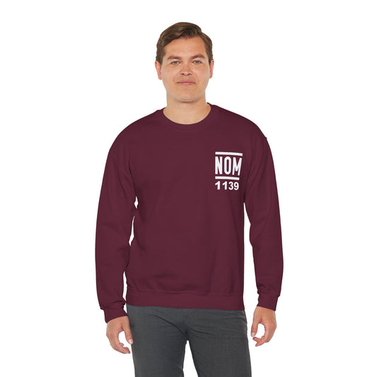 NOM 1139 Gilden 18000 Crewneck Sweatshirt with Front and Back Logo