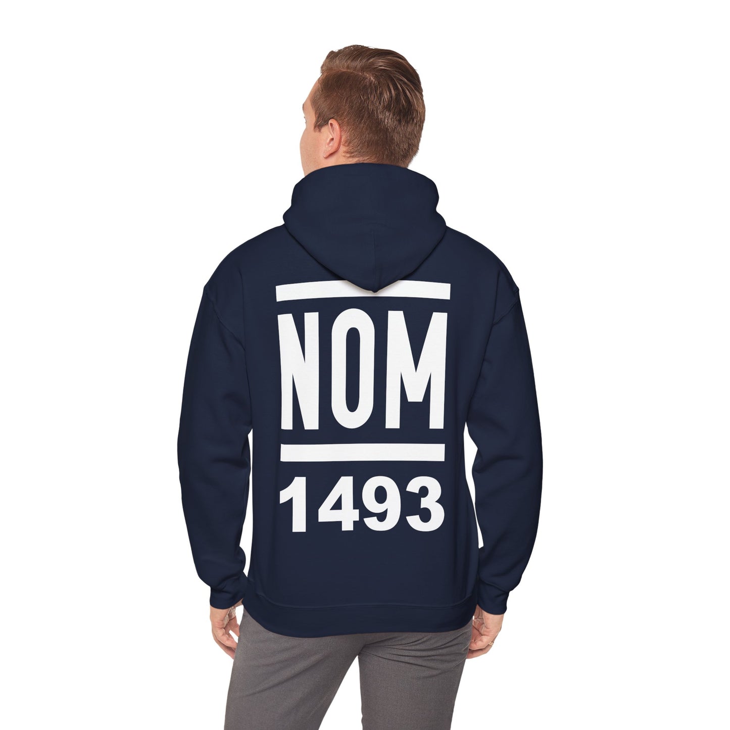 NOM 1493 Gilden 18500 Hoodie with Front and Back Logo