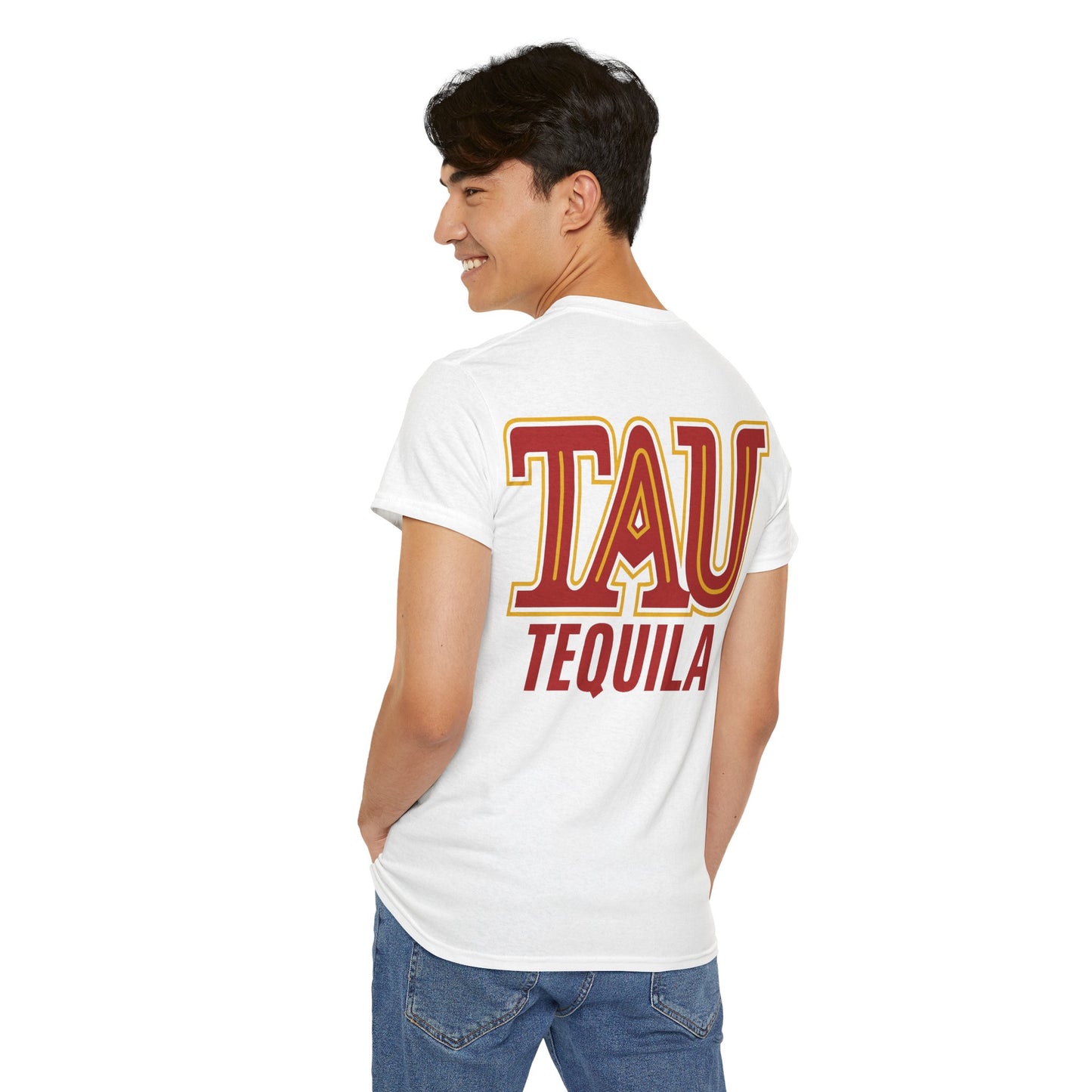 Tau Tequila Short Sleeve Gildan 5000 T-Shirt with Front and Back Logo