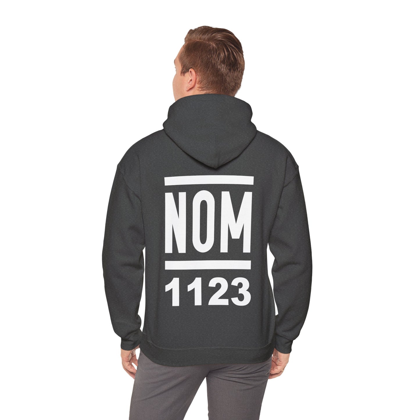 NOM 1123 Gilden 18500 Hoodie with Front and Back Logo