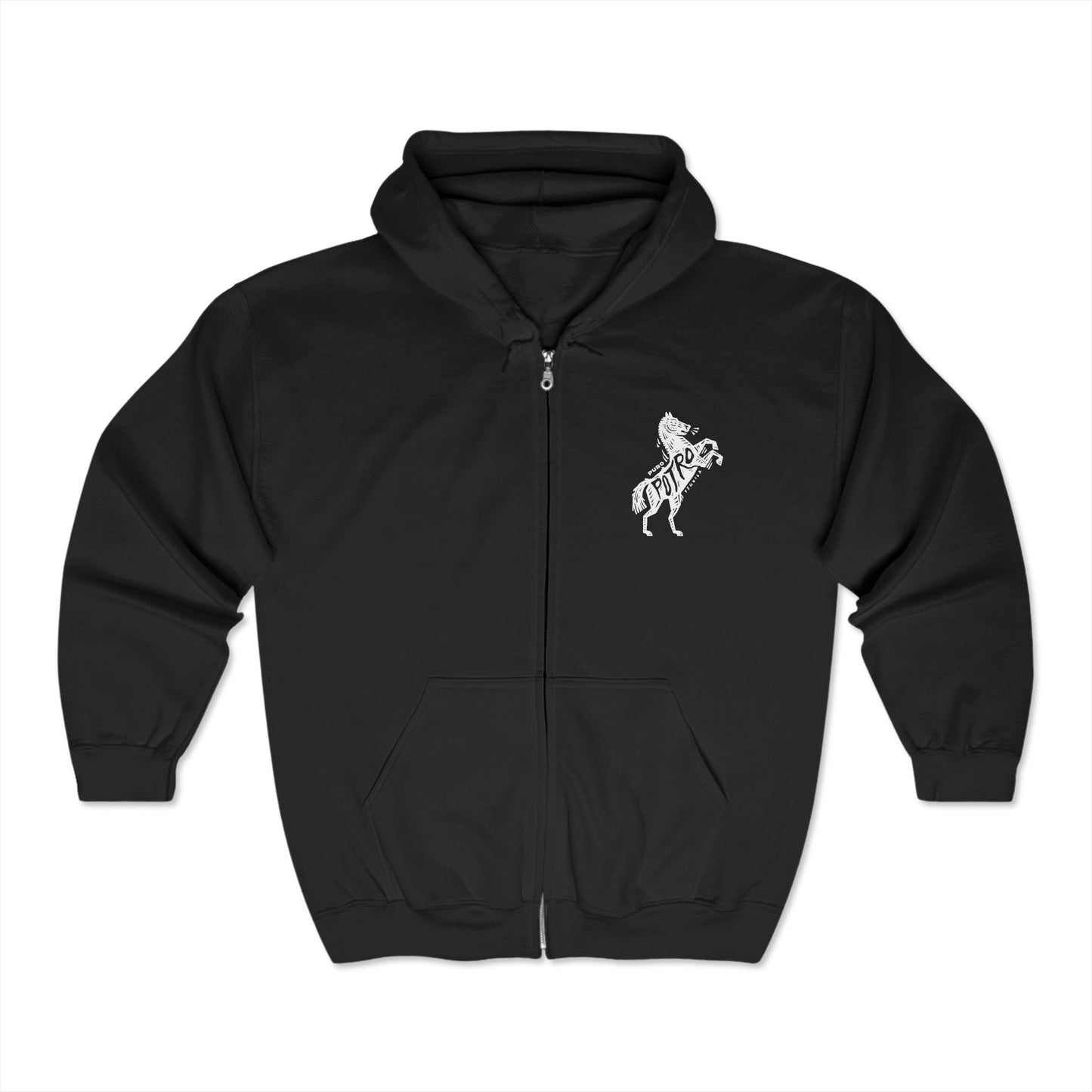 Puro Potro Tequila Gildan 18600 Zip-Up Hooded Sweatshirt