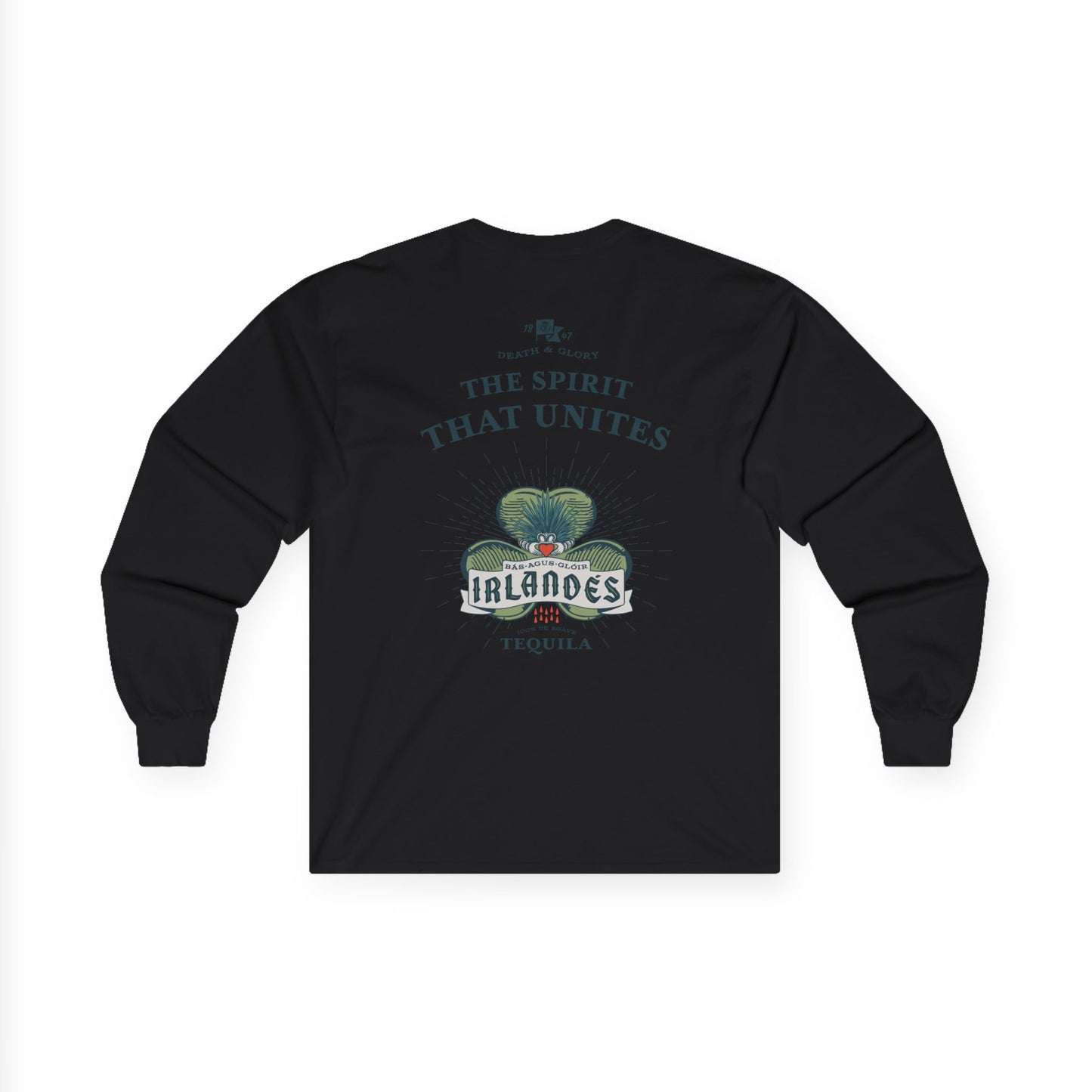 Irlande's Tequila Long Sleeve Gildan 2400 T-Shirt with Front and Back Logo