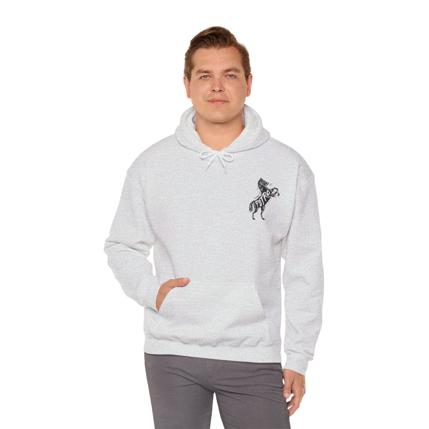 Puro Potro Tequila Gilden 18500 Hoodie with Front and Back Logo