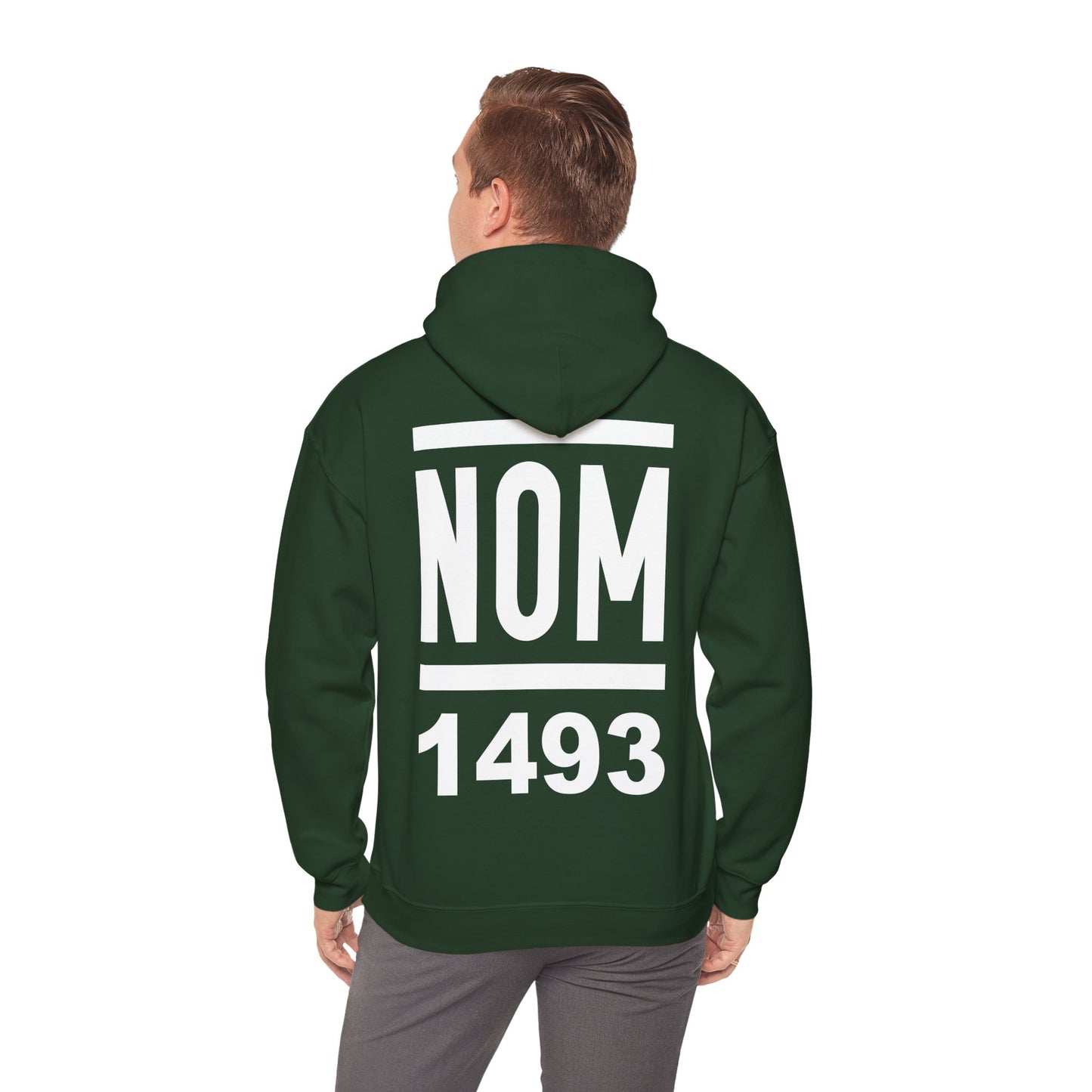 NOM 1493 Gilden 18500 Hoodie with Front and Back Logo