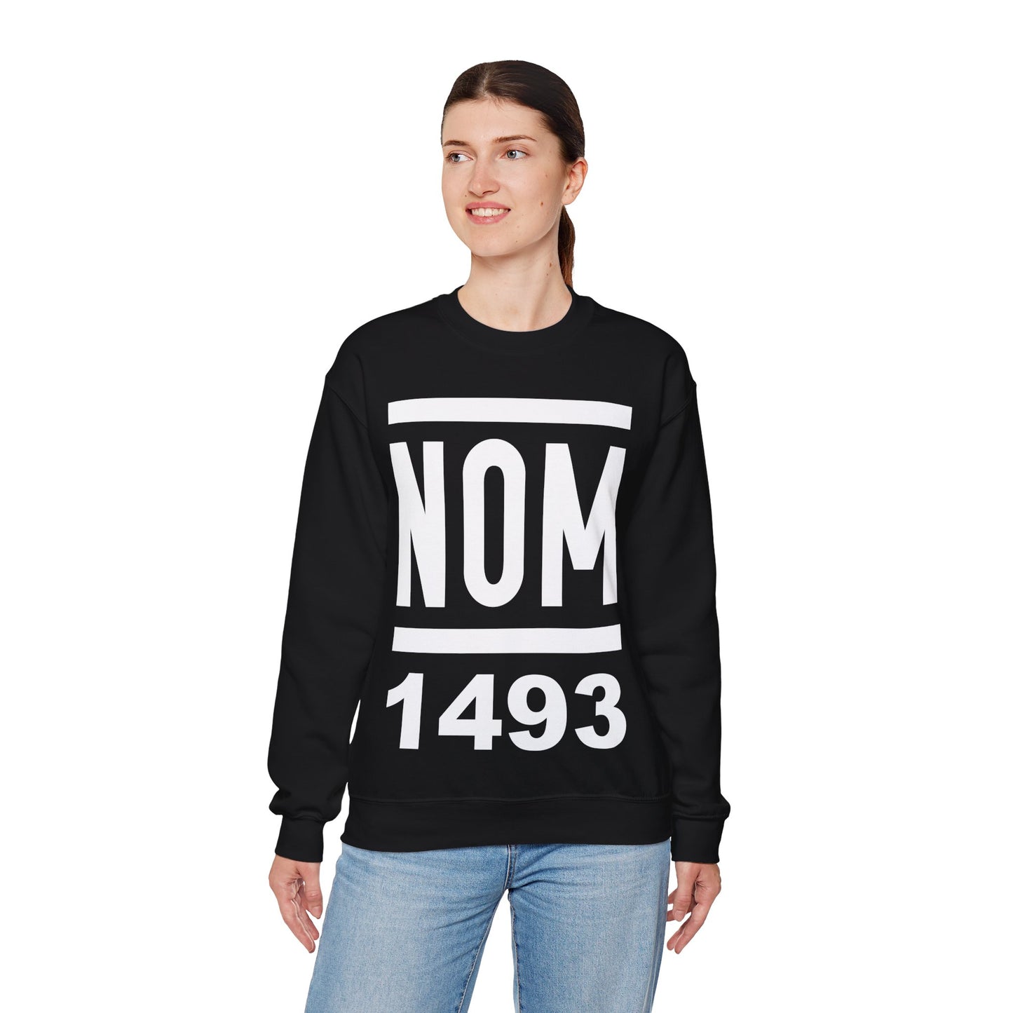 NOM 1493 Gilden 18000 Crewneck Sweatshirt with Front Logo