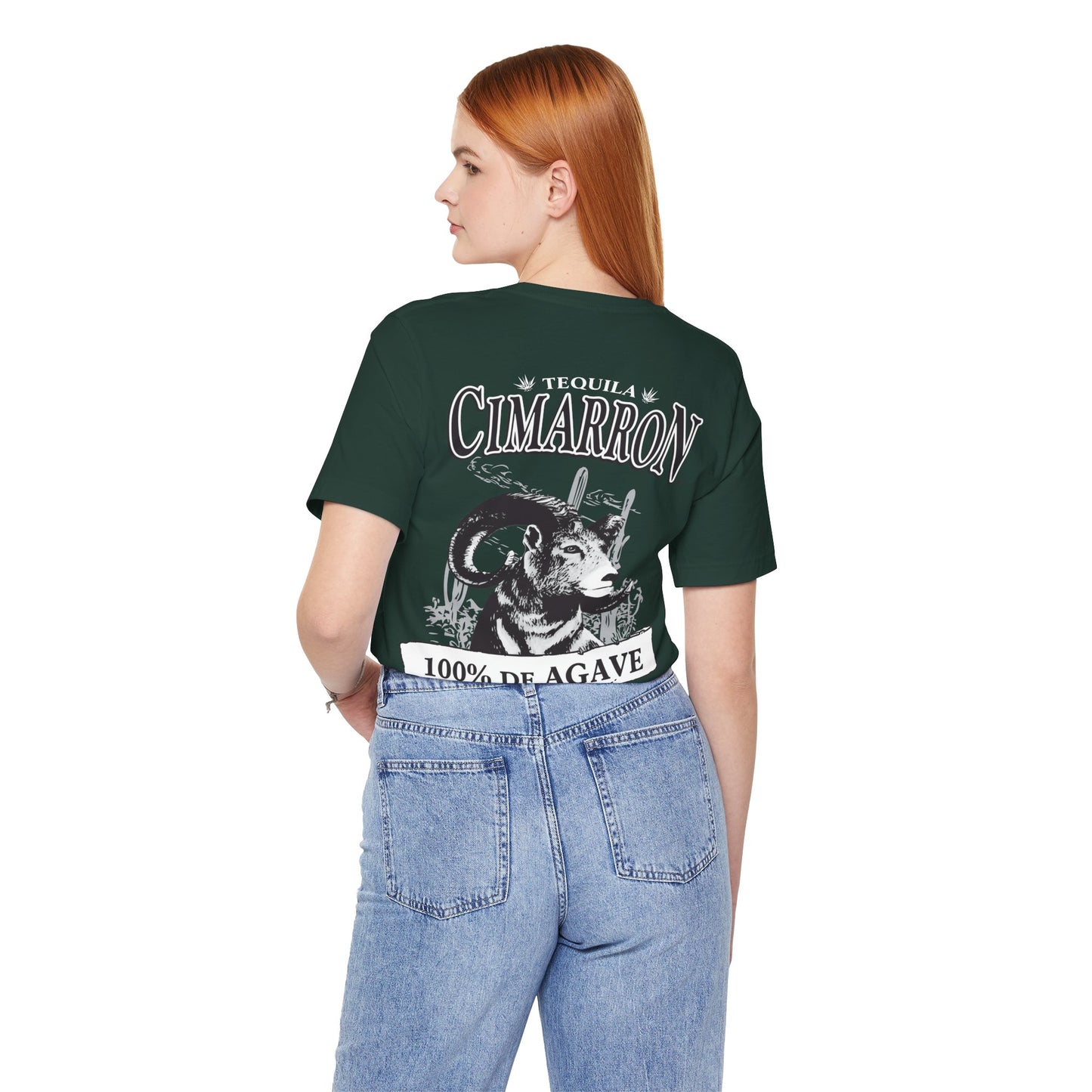 Cimarron Tequila Short Sleeve Bella+Canvas 3001 T-Shirt with Front and Back Logo